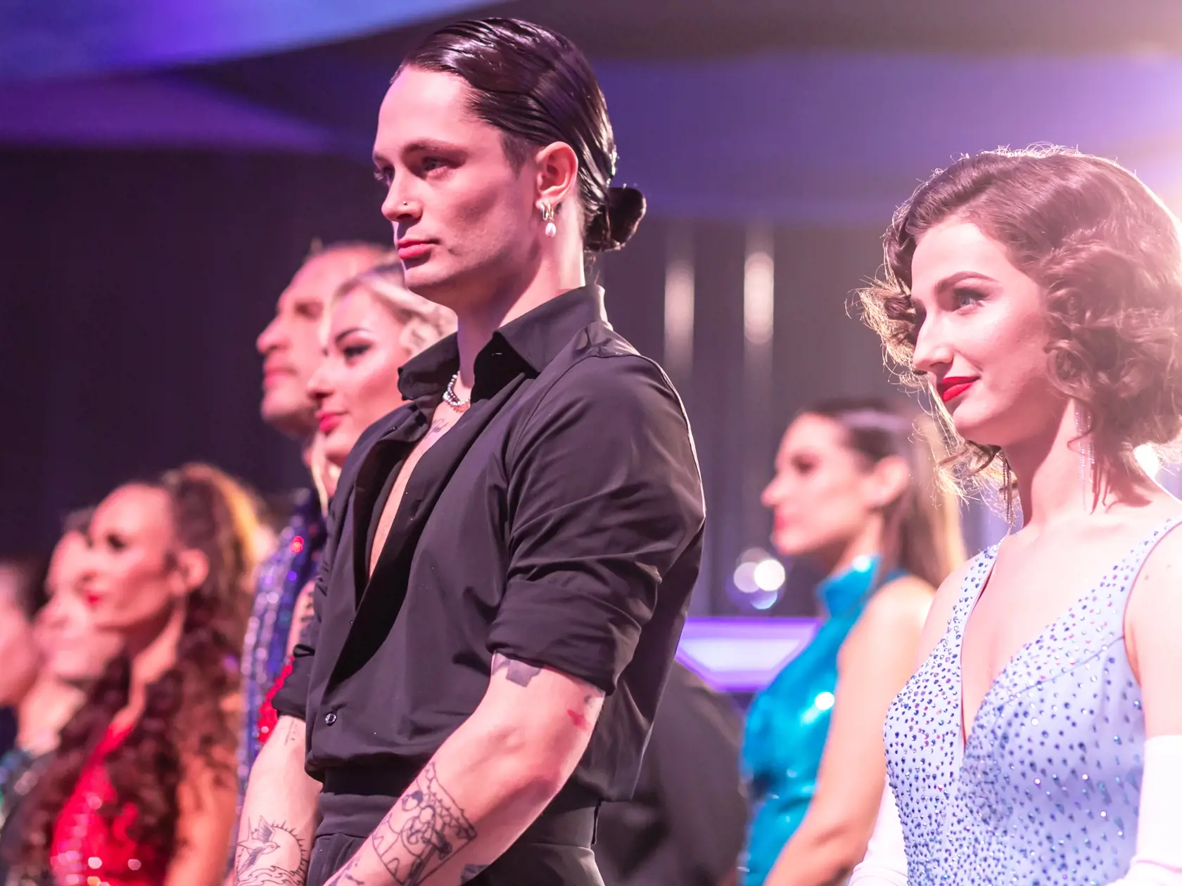 Príchody hostí na prvé kolo Lets Dance 2024. Na snímke Petra Dubayová a Matyáš Adamec.