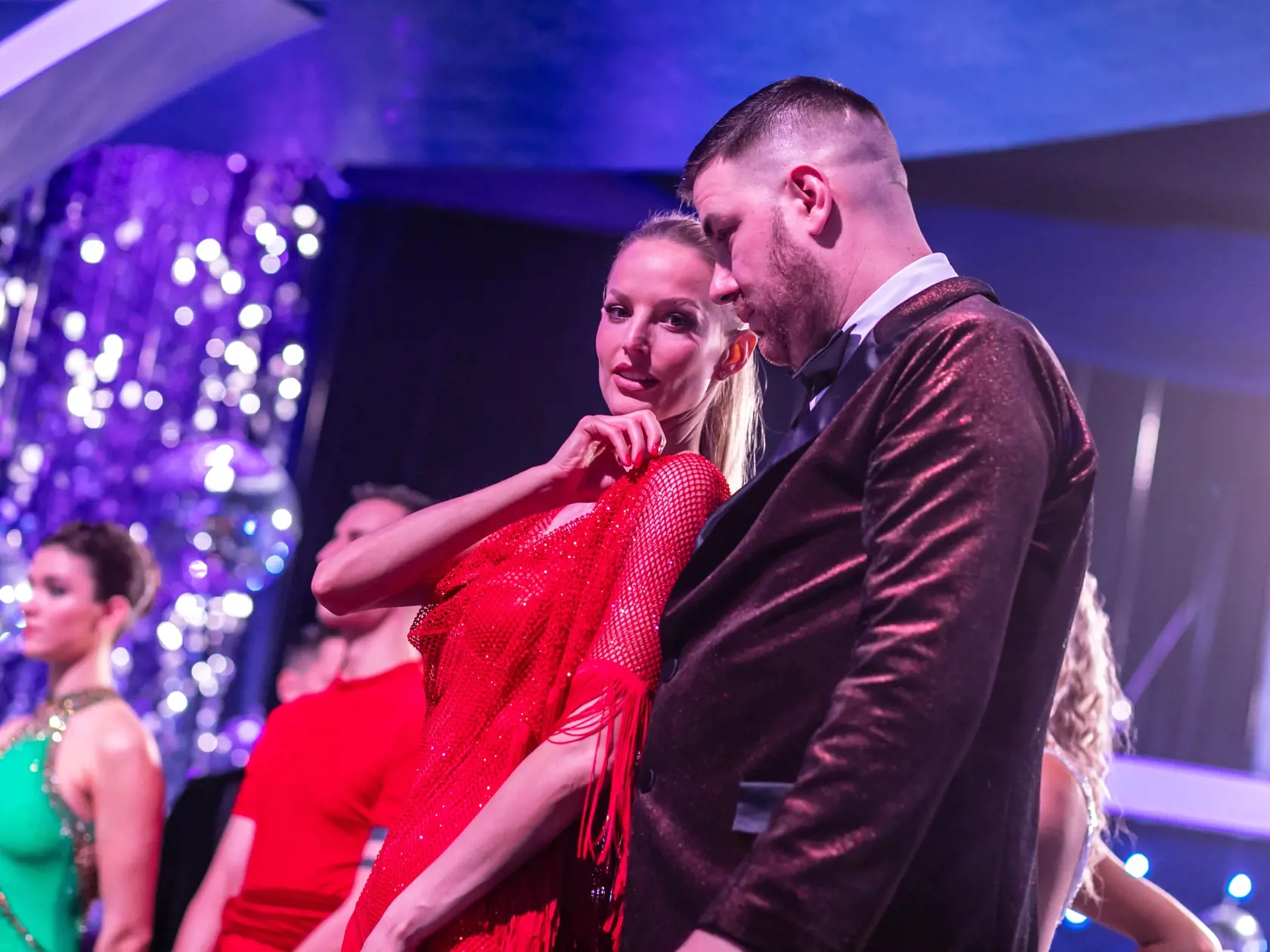 Prvé kolo Lets Dance 2024. Na snímke Martin Novák a Michaela Kocianová. 
