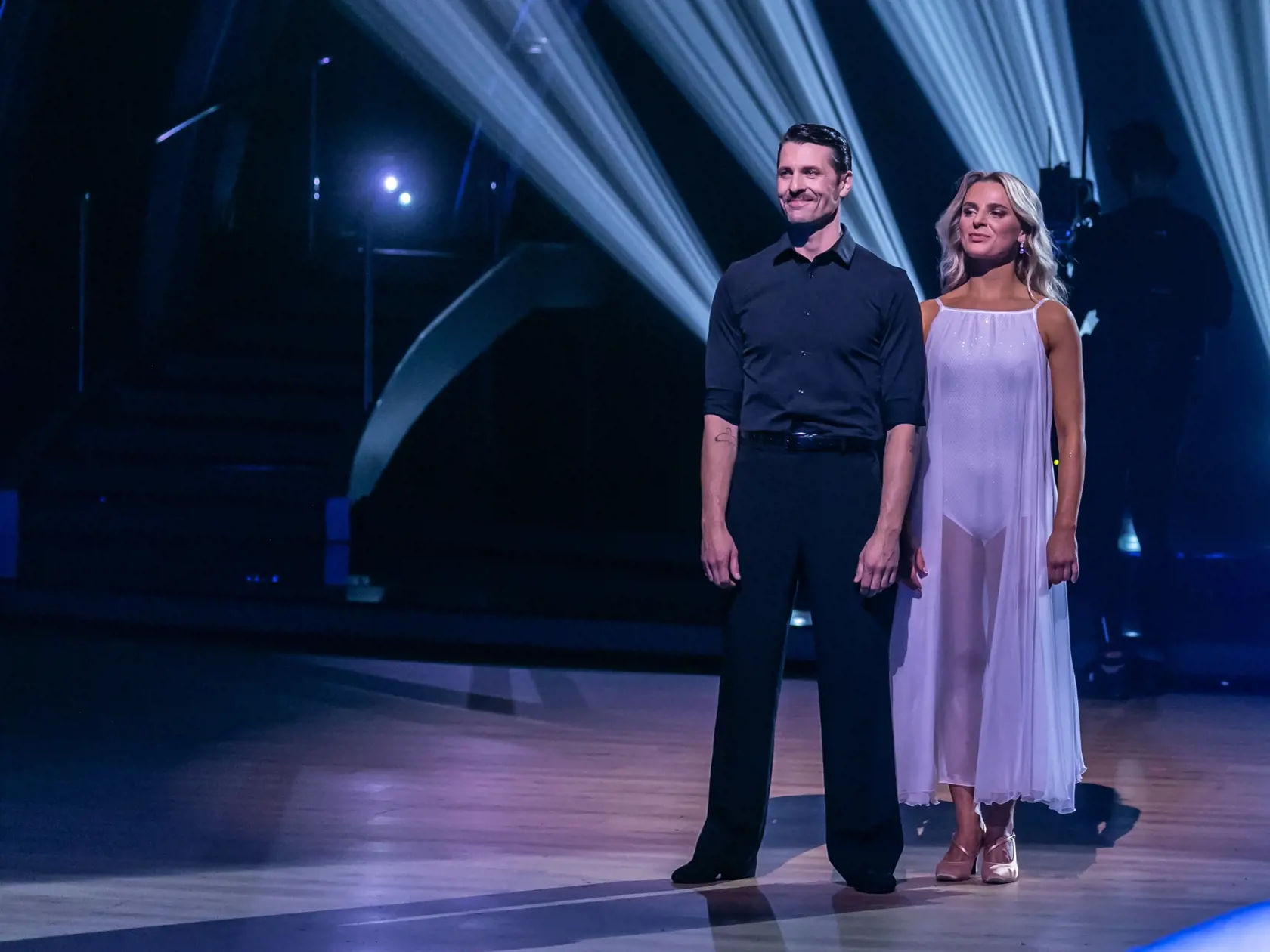 Prvé kolo Lets Dance 2024. Na snímke Juraj Loj a Natálie Horváthová. 