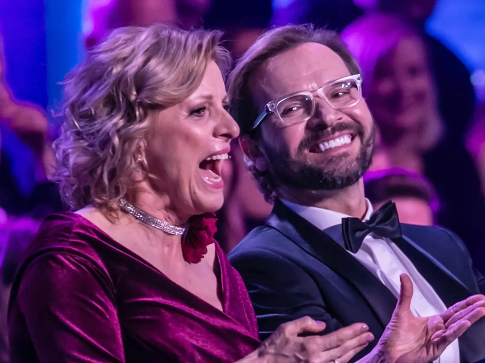 Prvé kolo Lets Dance 2024. Na snímke Ján Ďurovčík a Tatiana Drexler. 