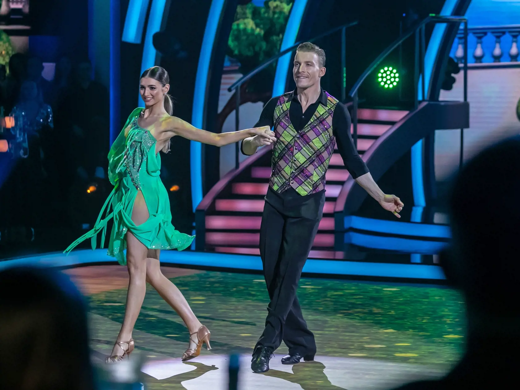 Prvé kolo Lets Dance 2024. Na snímke Juraj Bača a Patricia Piešťanská. 