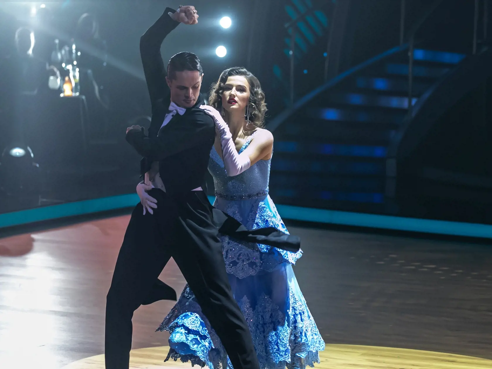 Prvé kolo Lets Dance 2024. Na snímke Petra Dubayová a Matyáš Adamec. 