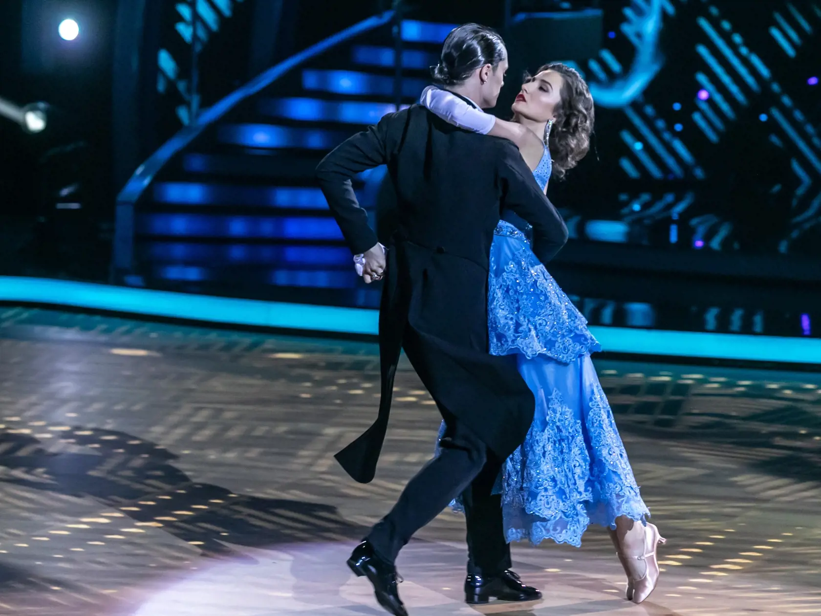 Prvé kolo Lets Dance 2024. Na snímke Petra Dubayová a Matyáš Adamec. 