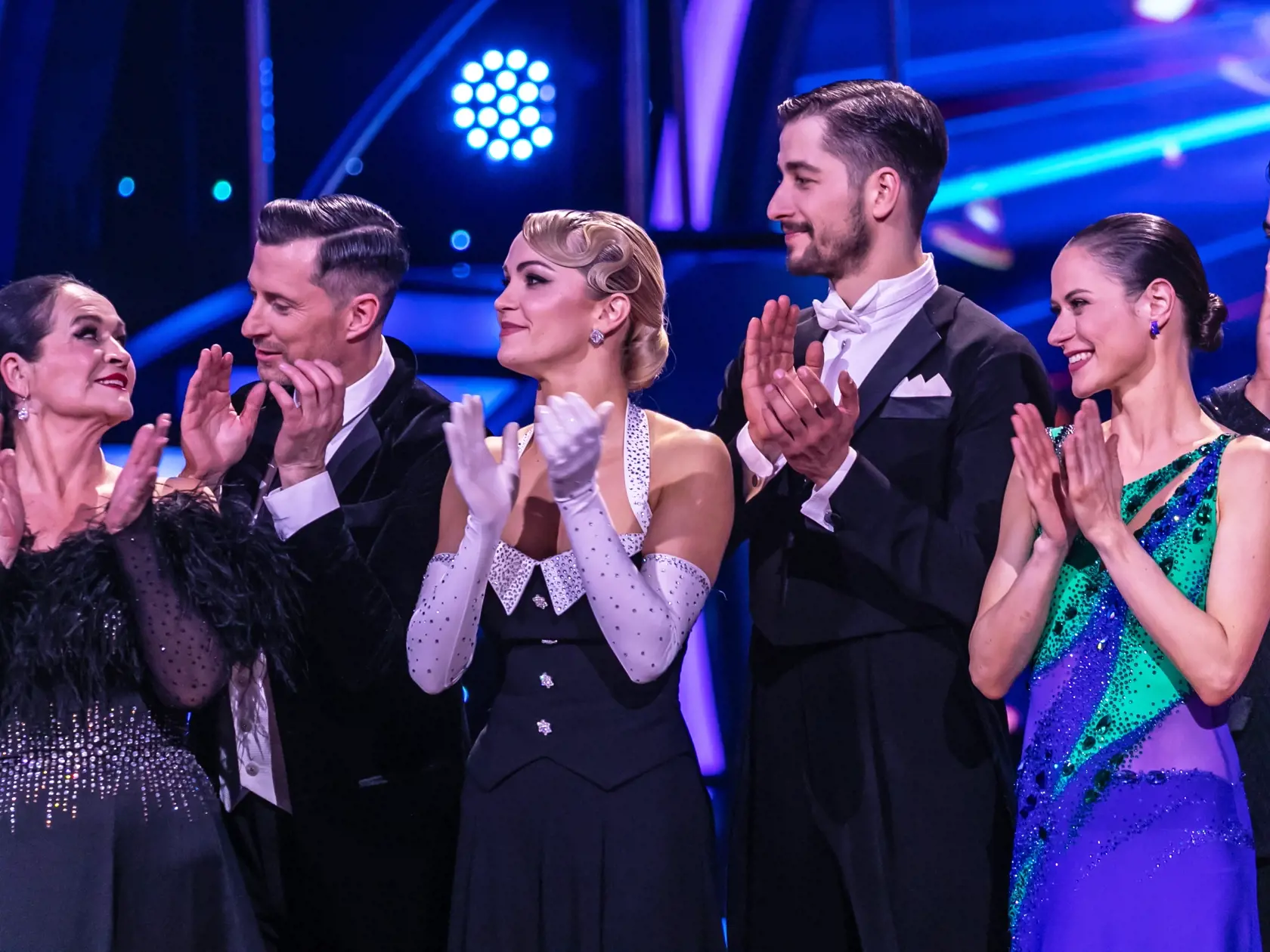 Prvé kolo Lets Dance 2024. Na snímke Jakub Jablonský a Eliška Lenčešová.