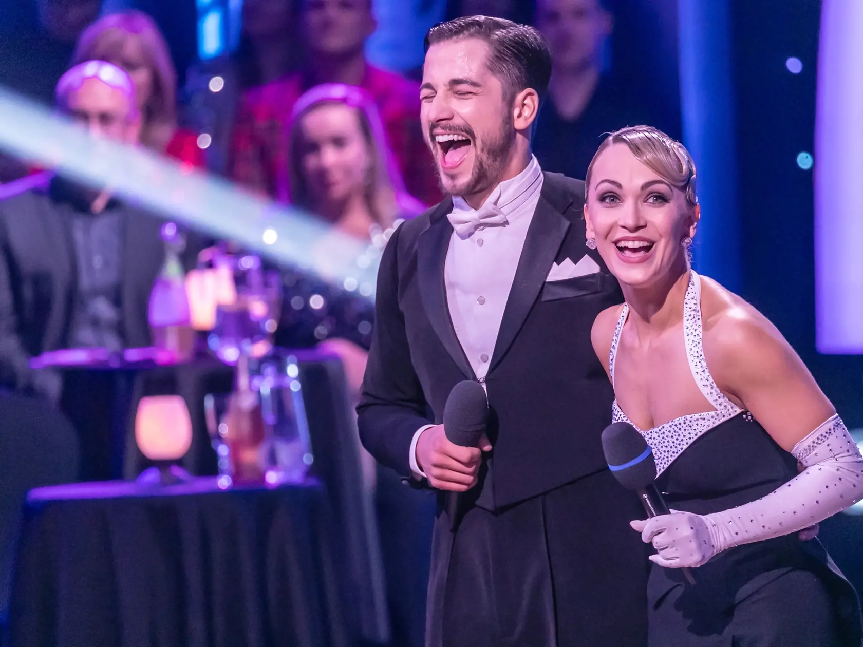 Prvé kolo Lets Dance 2024. Na snímke Jakub Jablonský a Eliška Lenčešová. 