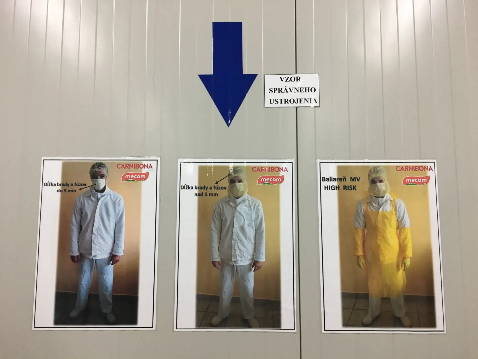 Predpisové oblečenie zamestnancov.