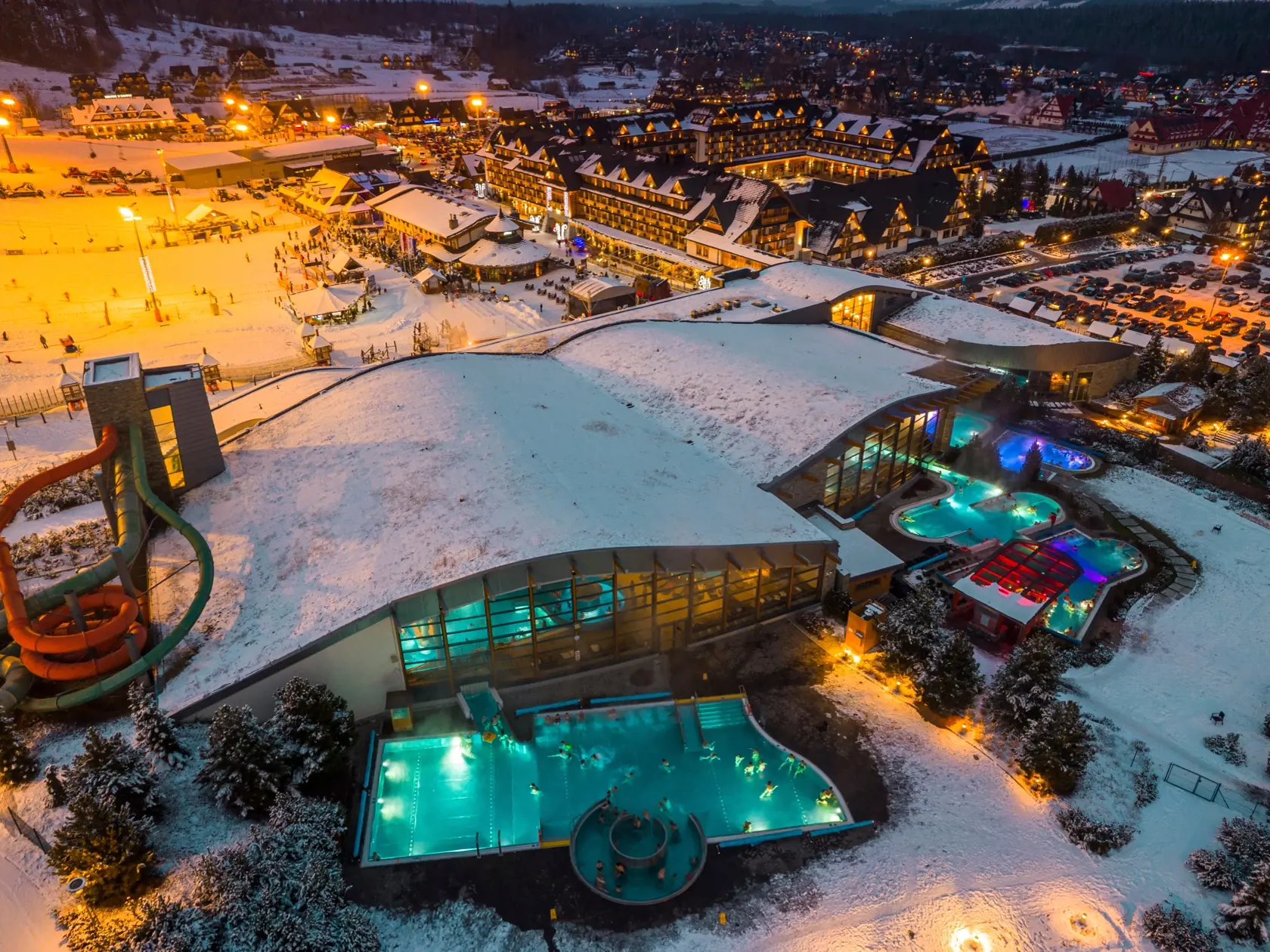 Bania,Thermal,Bath,In,Bialka,,Zakopane,Poland.,Drone,View,At