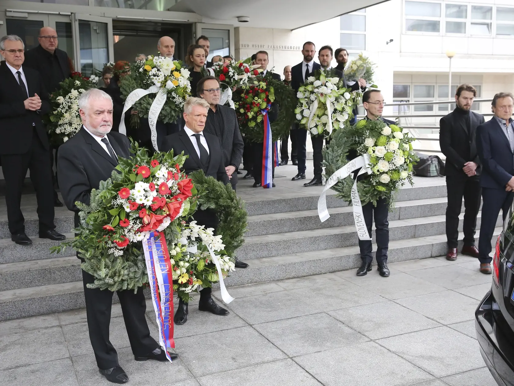 Na snímke pohreb slovenského herca Mariána Labudu v novej budove SND