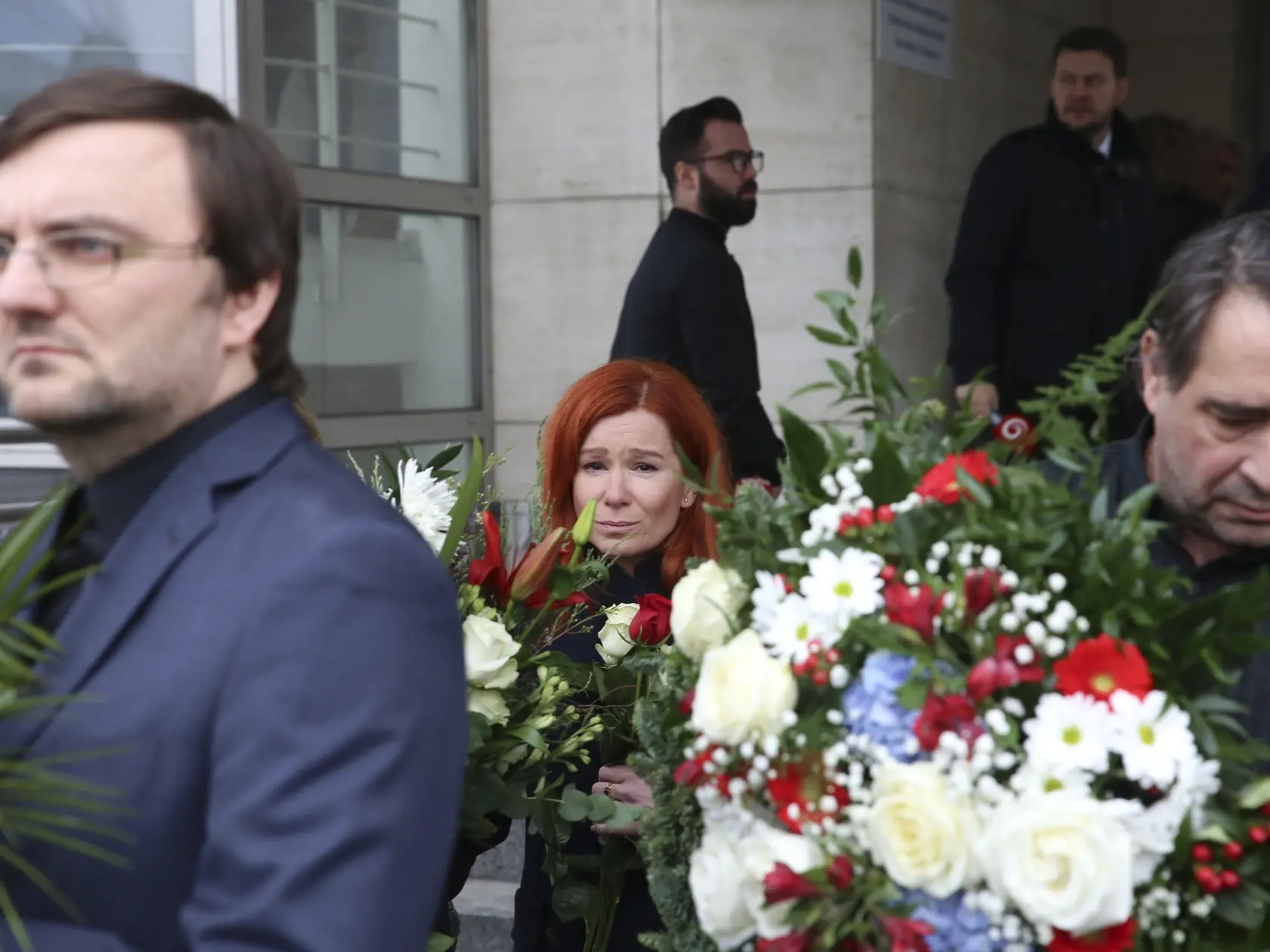 Na snímke HELENA KRAJČIOVÁ na pohrebe slovenského herca Mariána Labudu v novej budove SND