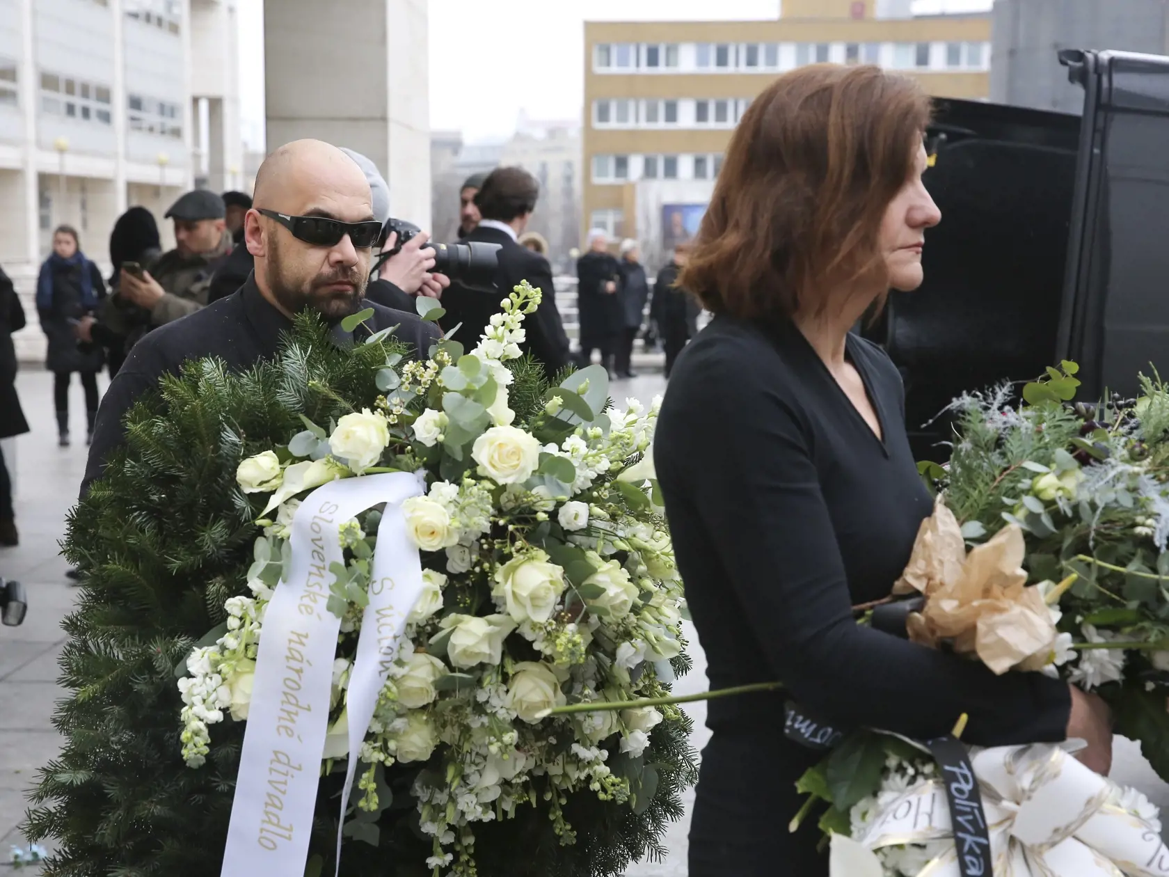 Na snímke pohreb slovenského herca Mariána Labudu v novej budove SND