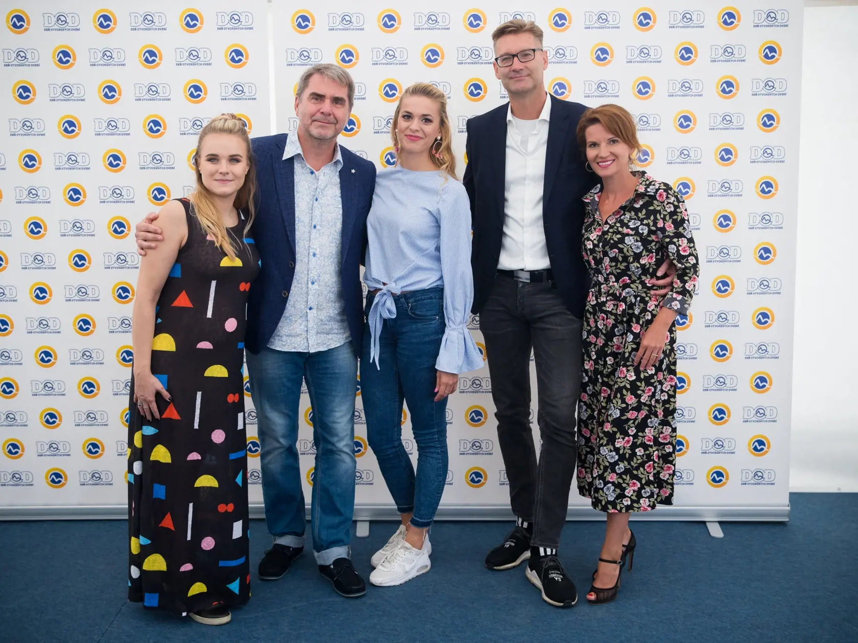 Deň otvorených dverí televízie Markíza v Záhorskej Bystrici. Na snímke Peter Marcin, Andy Kraus, Dominika Richterová a Viki Ráková.