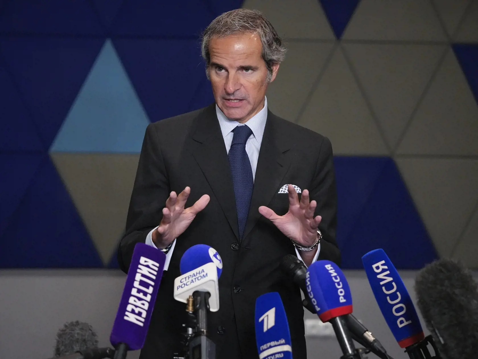 Na snímke šéf Medzinárodnej agentúry pre atómovú energiu (MAAE) Rafael Grossi.