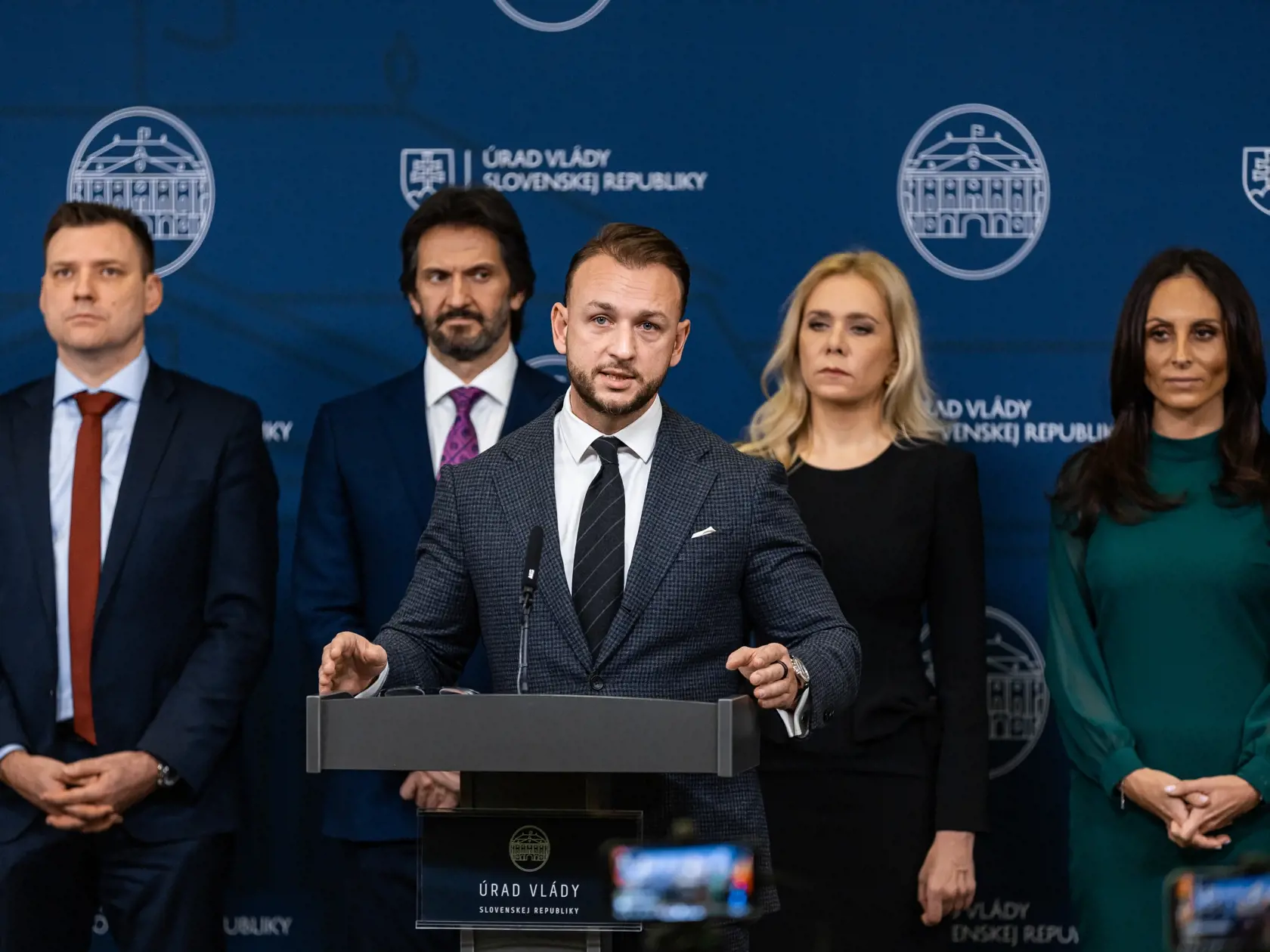 Tlačová konferencia v priestoroch Úradu vlády SR na tému “Únos spravodlivosti”. Na snímke Matúš Šutaj Eštok.