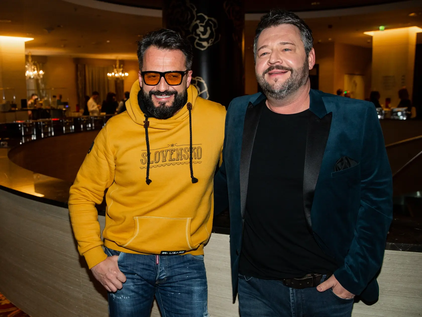 Párty televízie JOJ k príležitosti predstavenia novej zábavnej relácie, konanej v Bratislave. Na snímke Marián Čekovský a Michal Hudák.
