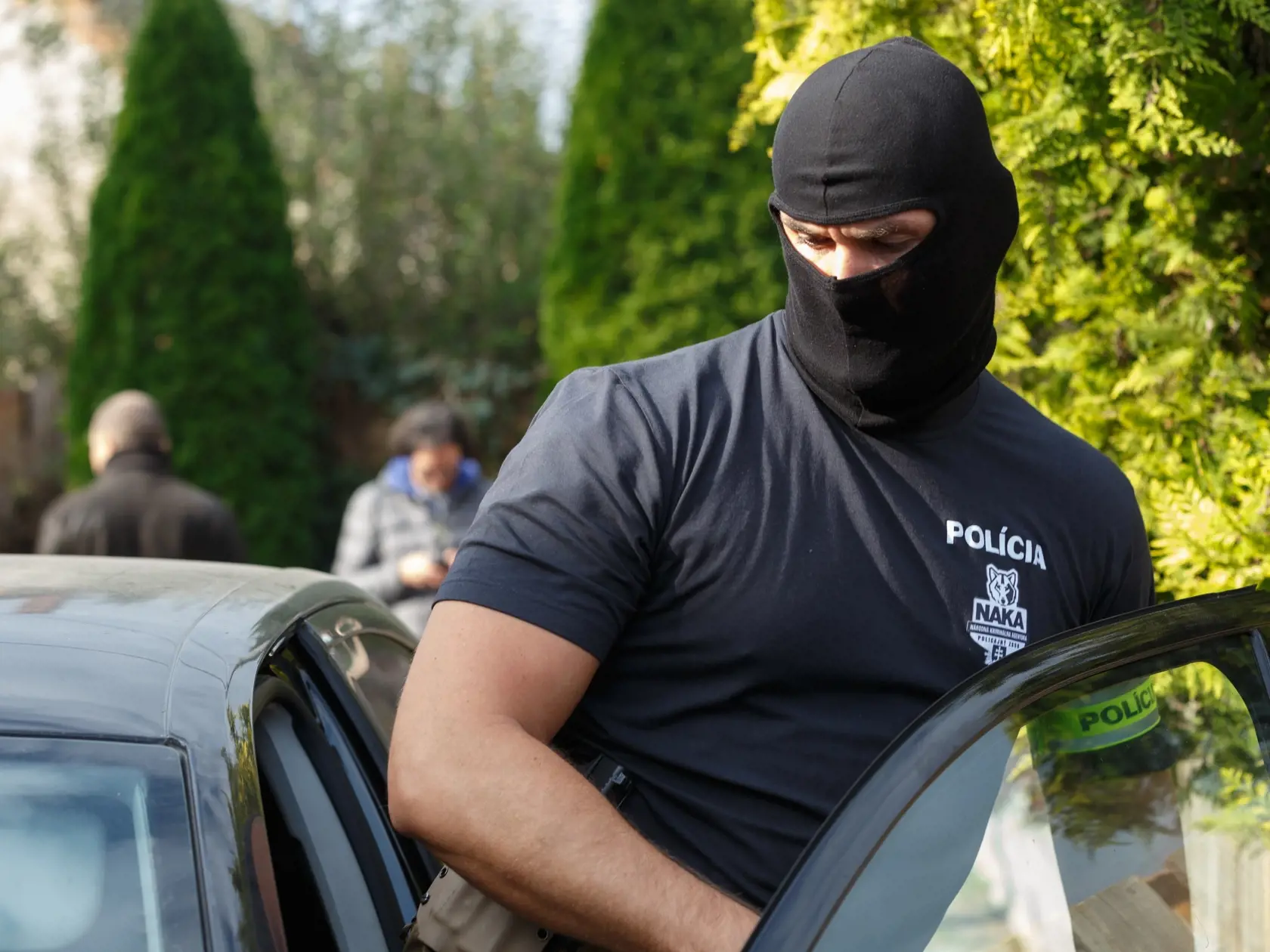 Policajná obhliadka majetkov  Mariána Kocnera. Na snímke dom v  Bernolákove.