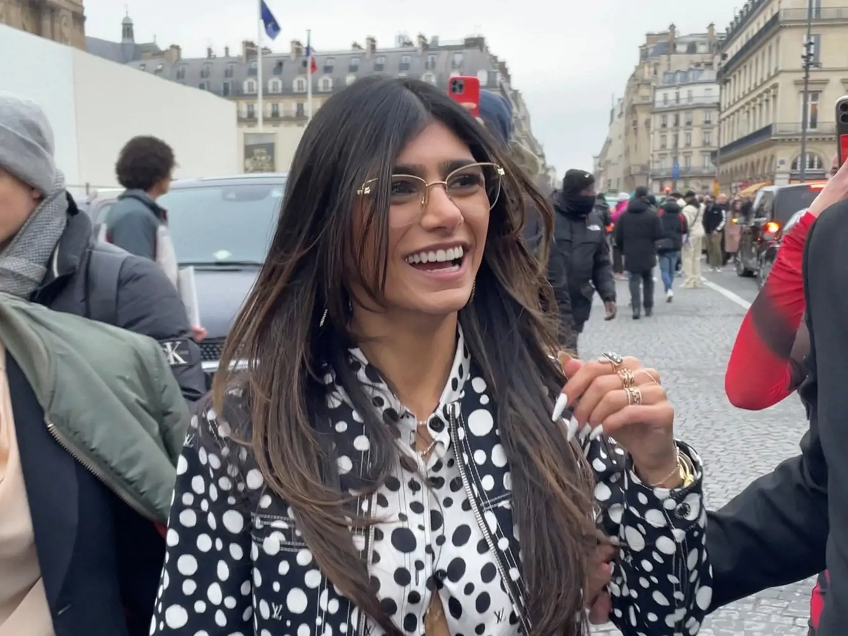 Celebrityna prehliadke Louis Vuitton v Paríži