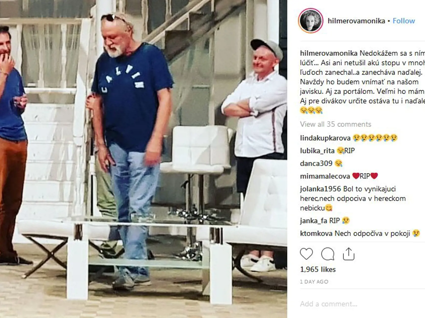Monika Hilmerová sa nedokáže s hercom rozlúčiť.