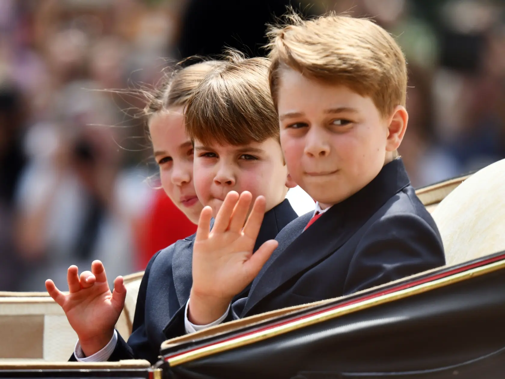 Princezná Charlotte, princ Louis a princ George. 