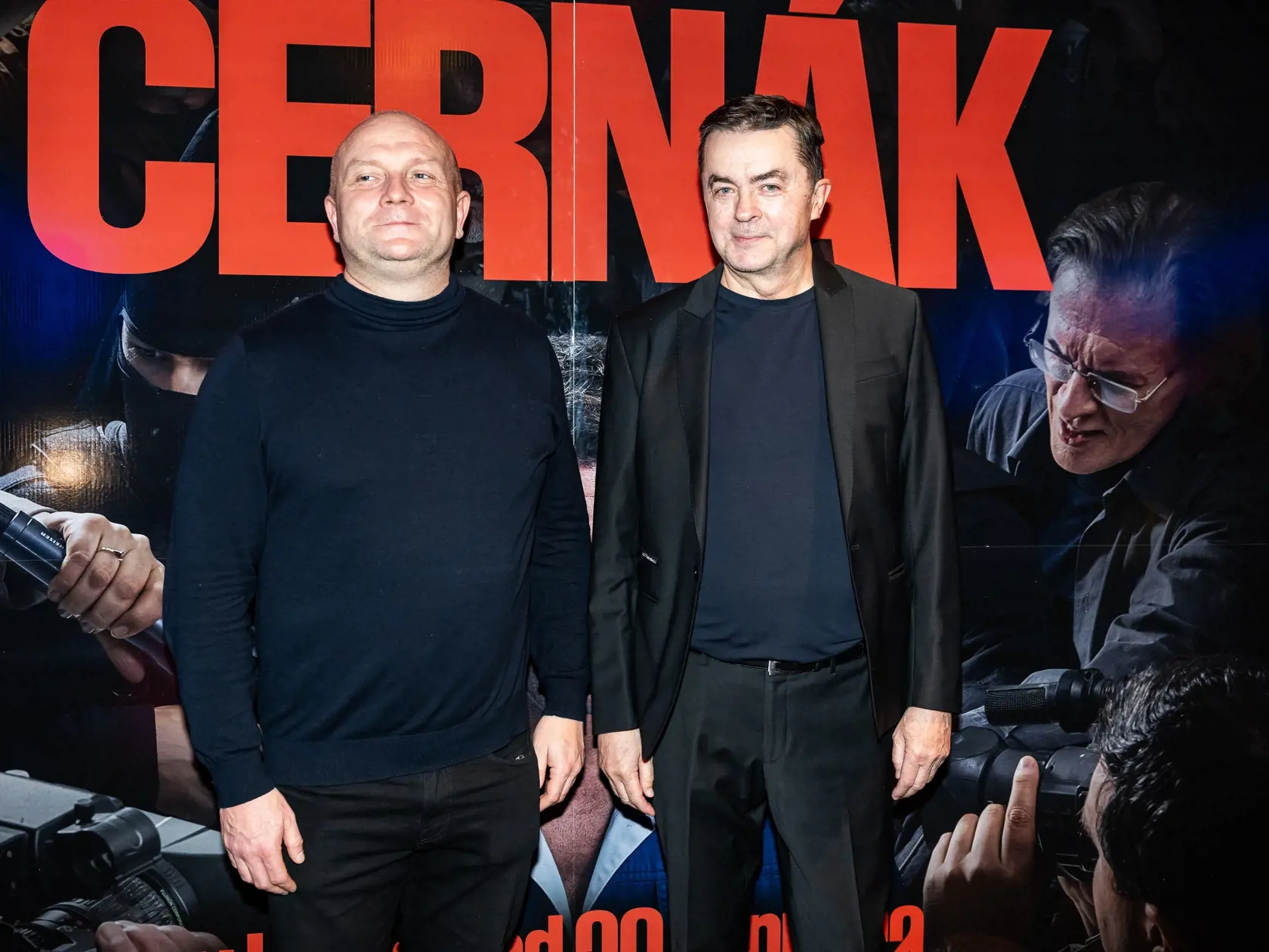 Premiéra druhého dielu filmu “ČERNÁK” v Bratislave. Na snímke Gregor Hološka a Juraj Predmerský. 