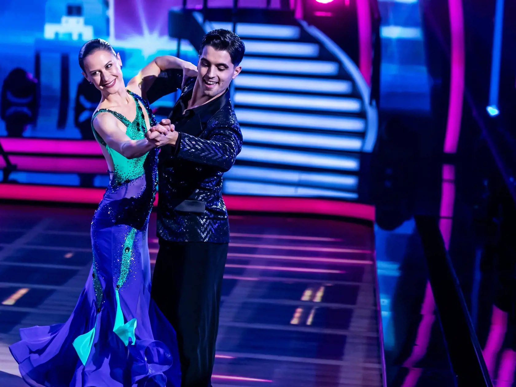 Prvé kolo Lets Dance 2024. Na snímke Anna Jakab Rakovská a Jaroslav Ihring. 