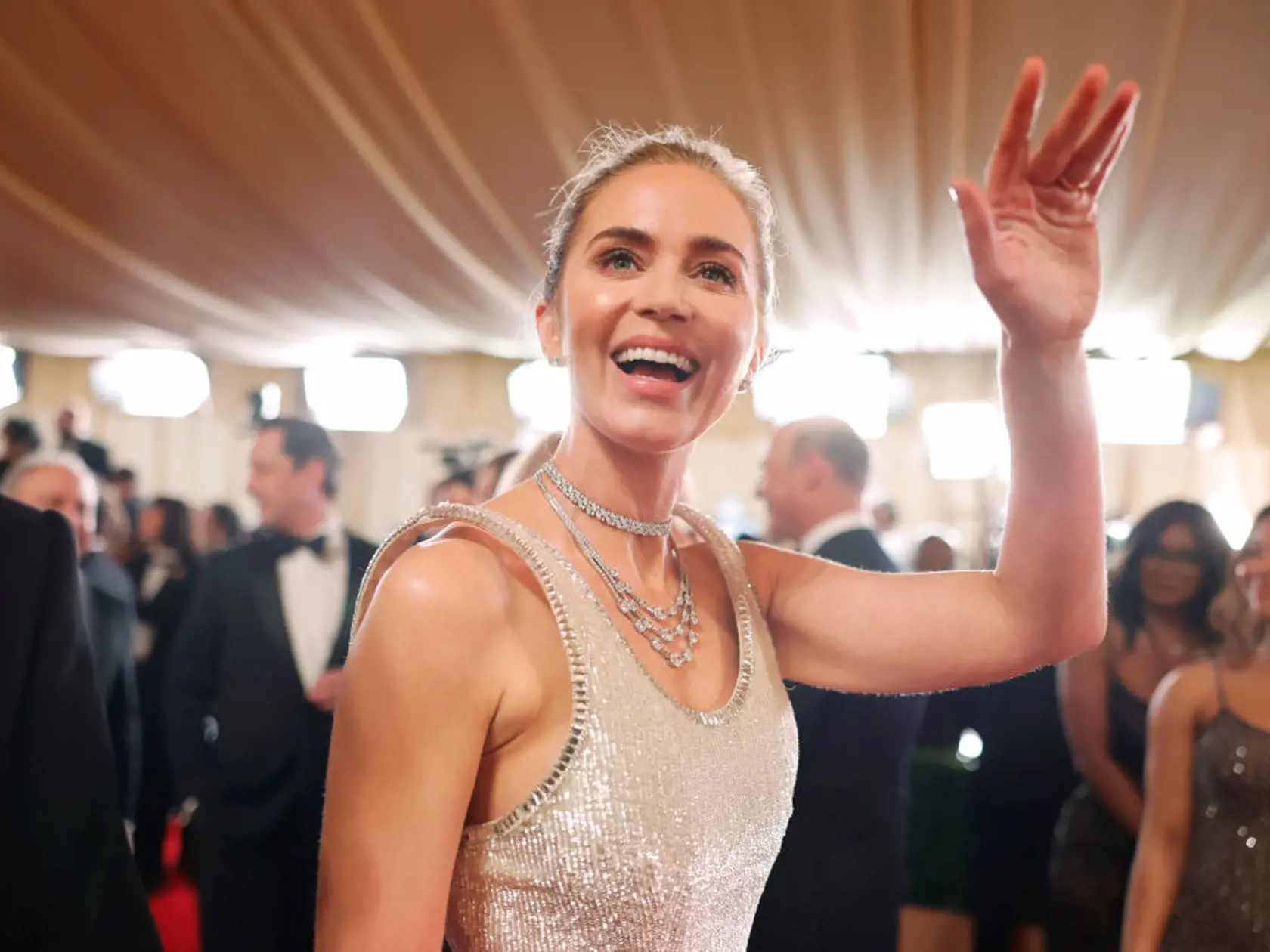 Oscary 2024 alias 96. ročník odovzdávania Cien Akadémie: Emily Blunt s manželom Johnom Krasinskim.