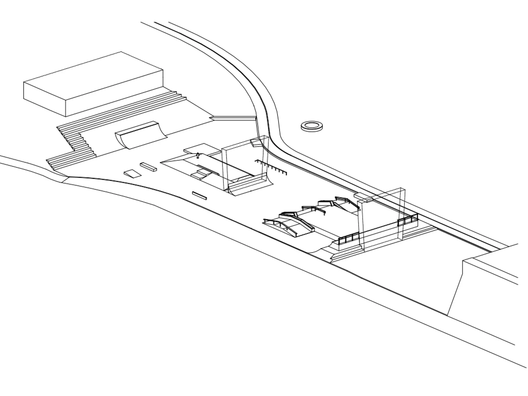Celobetónový skatepark navrhlo české U/U Studio, ktoré je zložené z architektov a inžinierov, ktorých spojuje spoločná vášeň pre skejtbording.