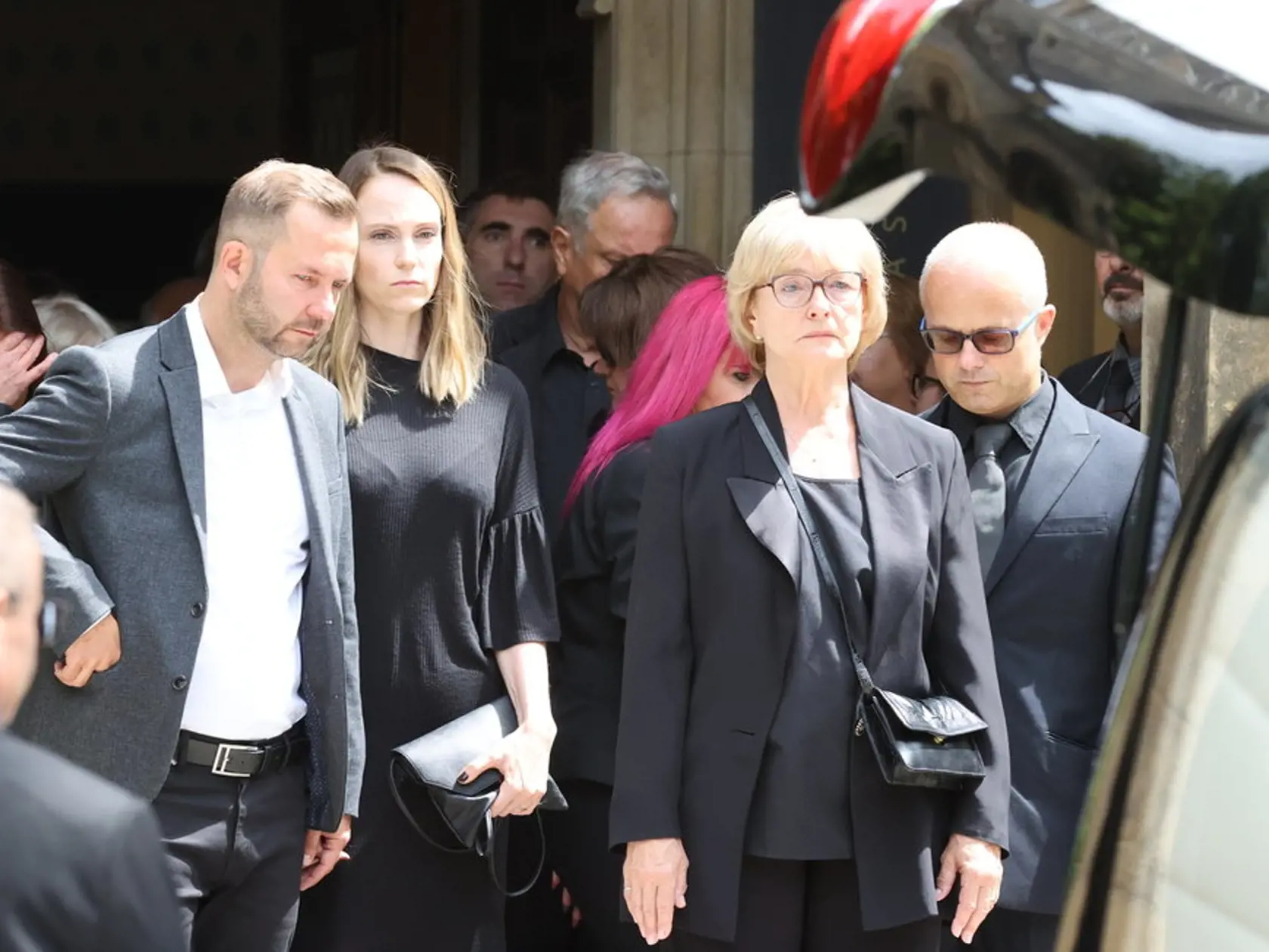 Pohreb Ladislava Potměšila. Vdova Jaroslava Brousková.