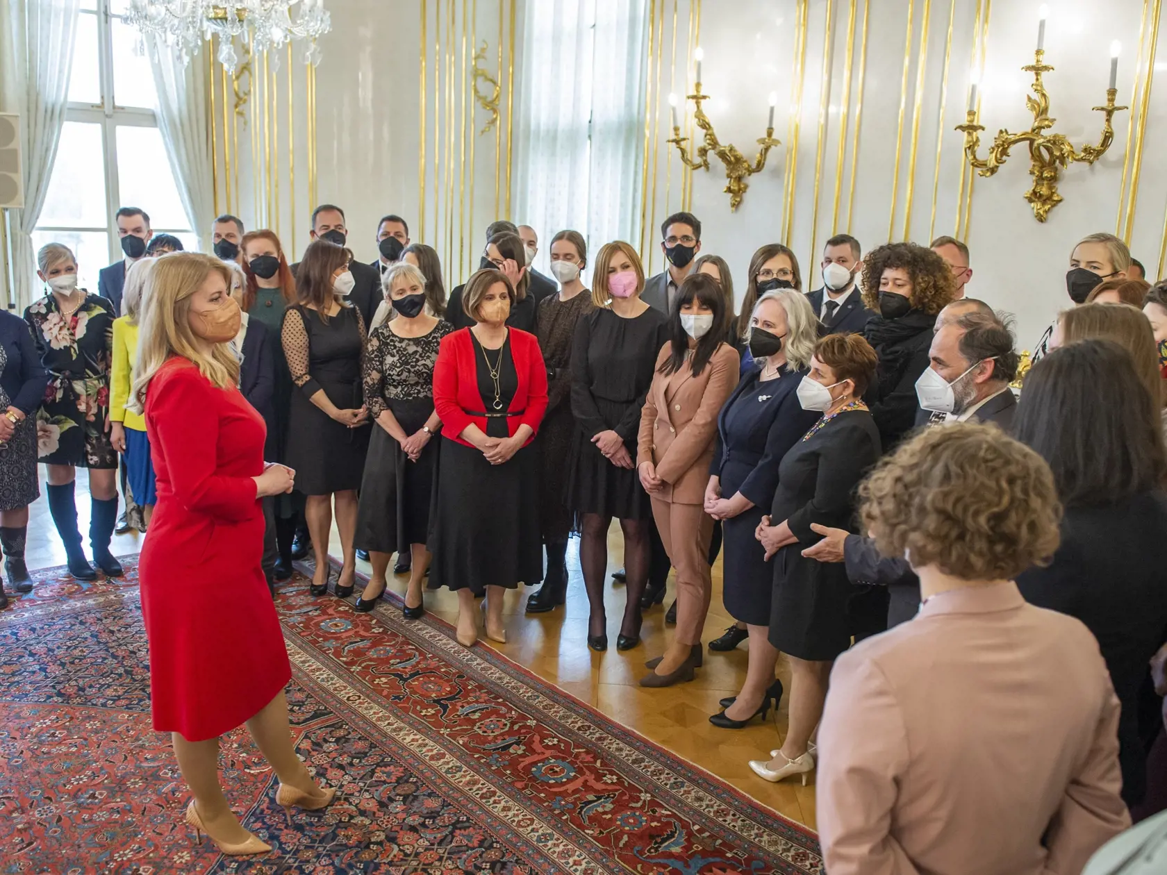 Na snímke prezidentka SR Zuzana Čaputová prijala nominovaných v rámci podujatia Dobrovoľník roka 5. apríla 2022 v Bratislave. FOTO TASR - Martin Baumann
