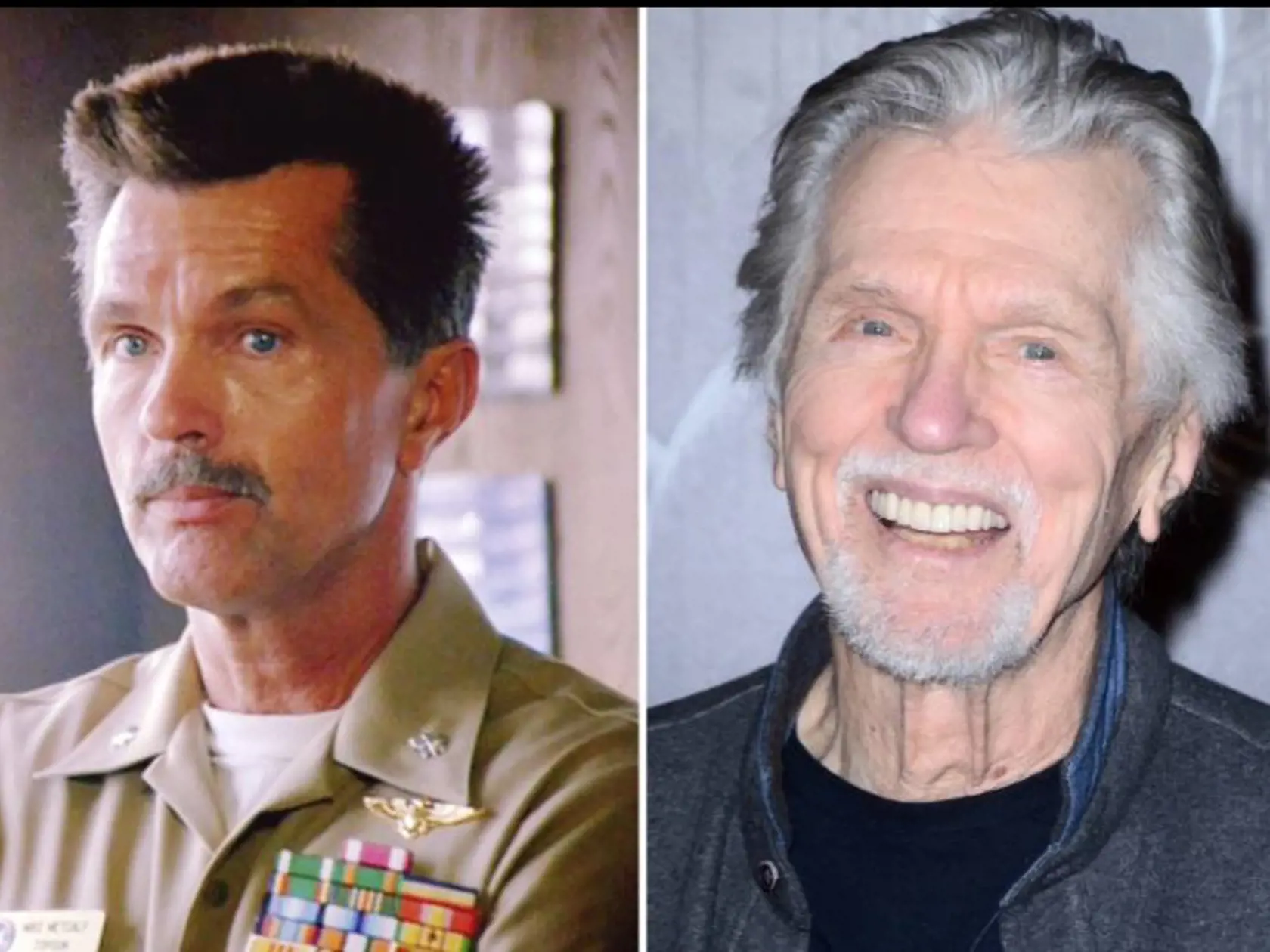 Tom Skerritt vo filme Top Gun a dnes.