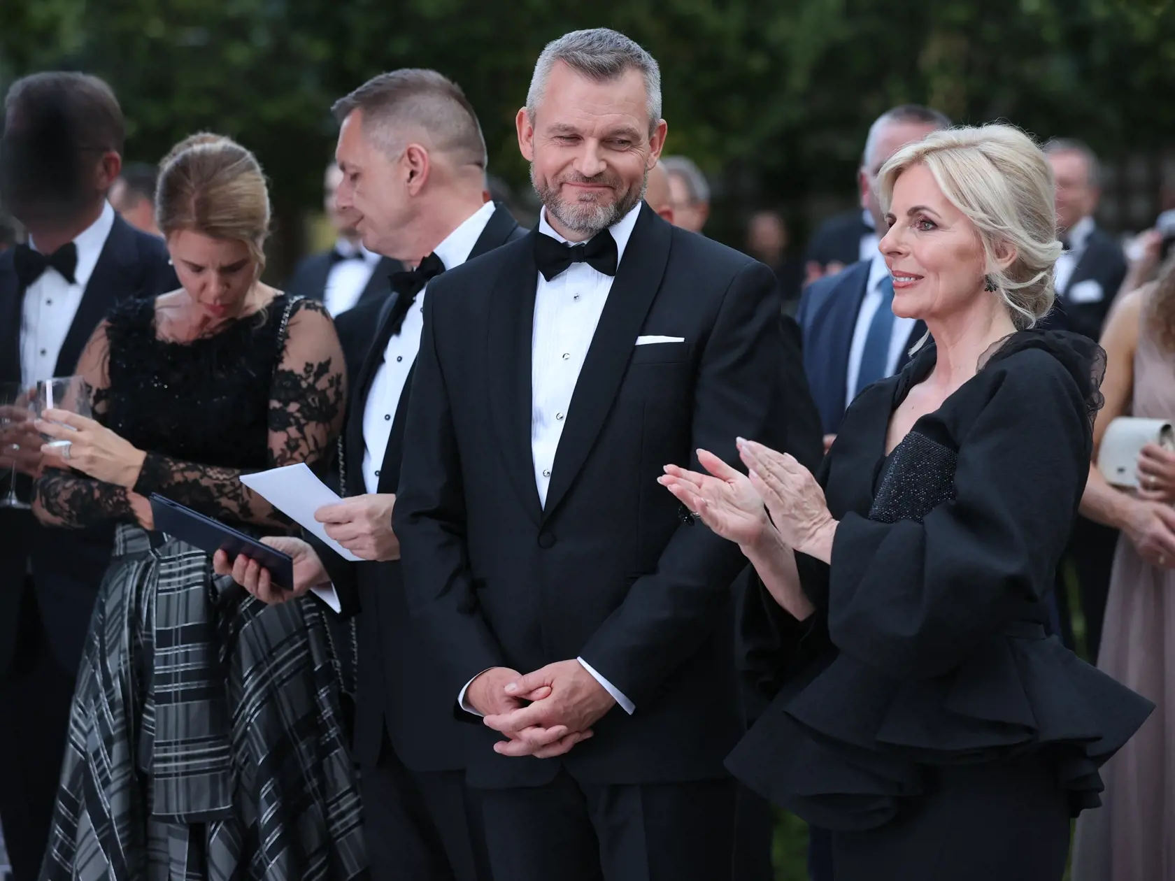 Slávnostná recepcia prezidenta SR Petra Pellegriniho na Bratislavskom hrade. Na snímke je nový prezident Peter Pellegrini so sestrou Evou.