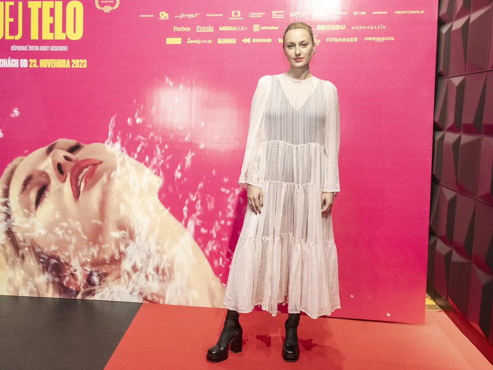 Na snímke je premiéra filmu Jej telo v Bratislave. Na fotke je Natalia Germani.