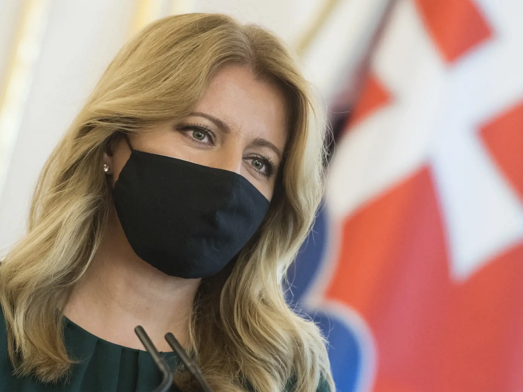 Na snímke prezidentka SR Zuzana Čaputová počas vyhlásenia k prípadu Jozefa Chovanca, ktorý zomrel v roku 2018 v Belgicku, 10. septembra 2020 v Bratislave. FOTO TASR - Martin Baumann

