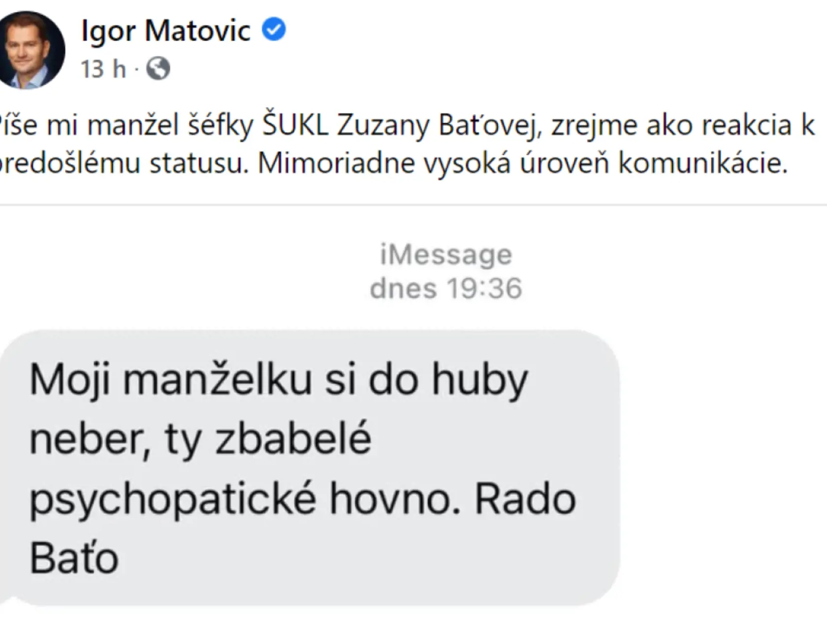 Do konfliktu medzi šéfkou ŠÚKL-u a vtedajším premiérom sa zapojil Baťovej manžel. Ich slovné prestrelky sledovalo celé Slovensko so zatajeným dychom.