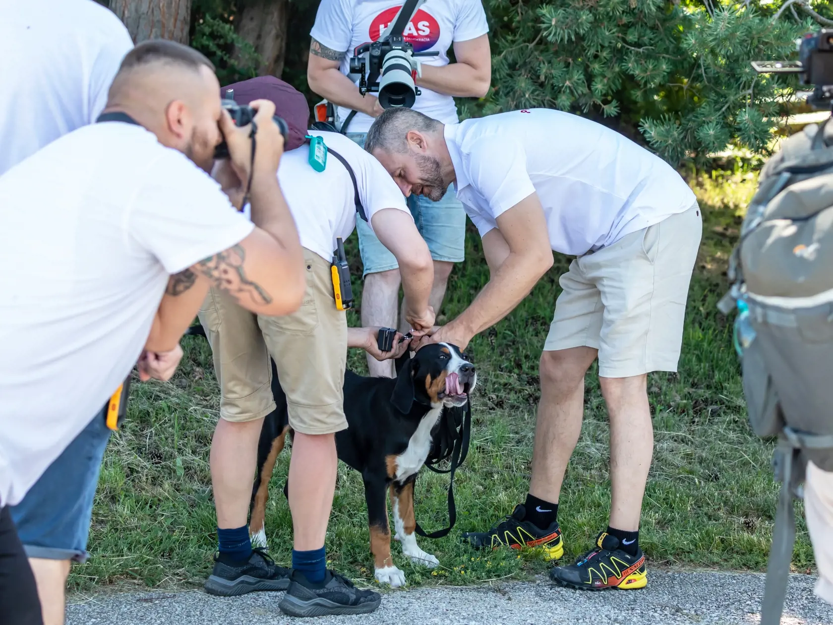 Politická strana Hlas - sociálna demokracia zorganizovala vandrovačku na Opnický hrad. Na snímke je predseda Peter Pellegrini. 