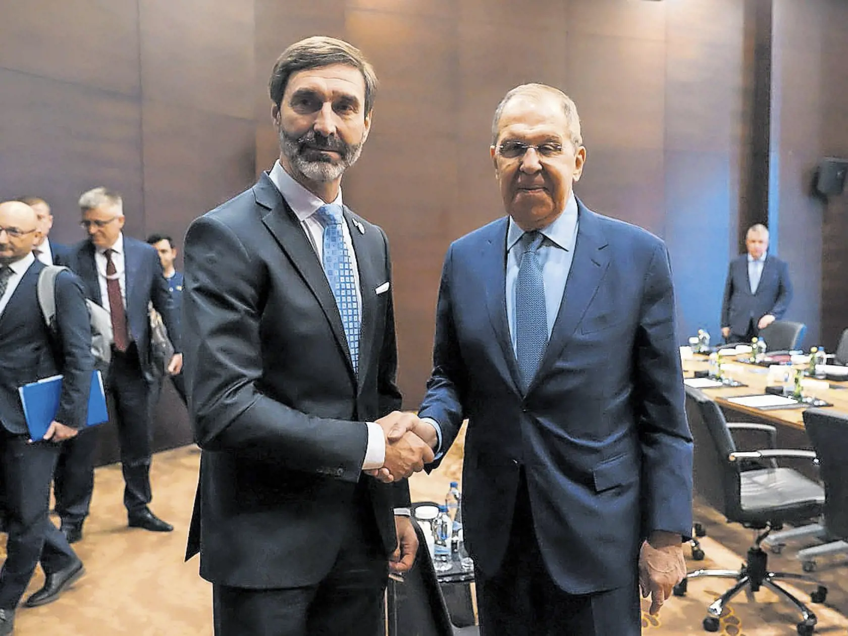 Šéf slovenského zahraničného rezortu Juraj Blanár sa do fotoaparátu usmieval po boku ruského kolegu Sergeja Lavrova.