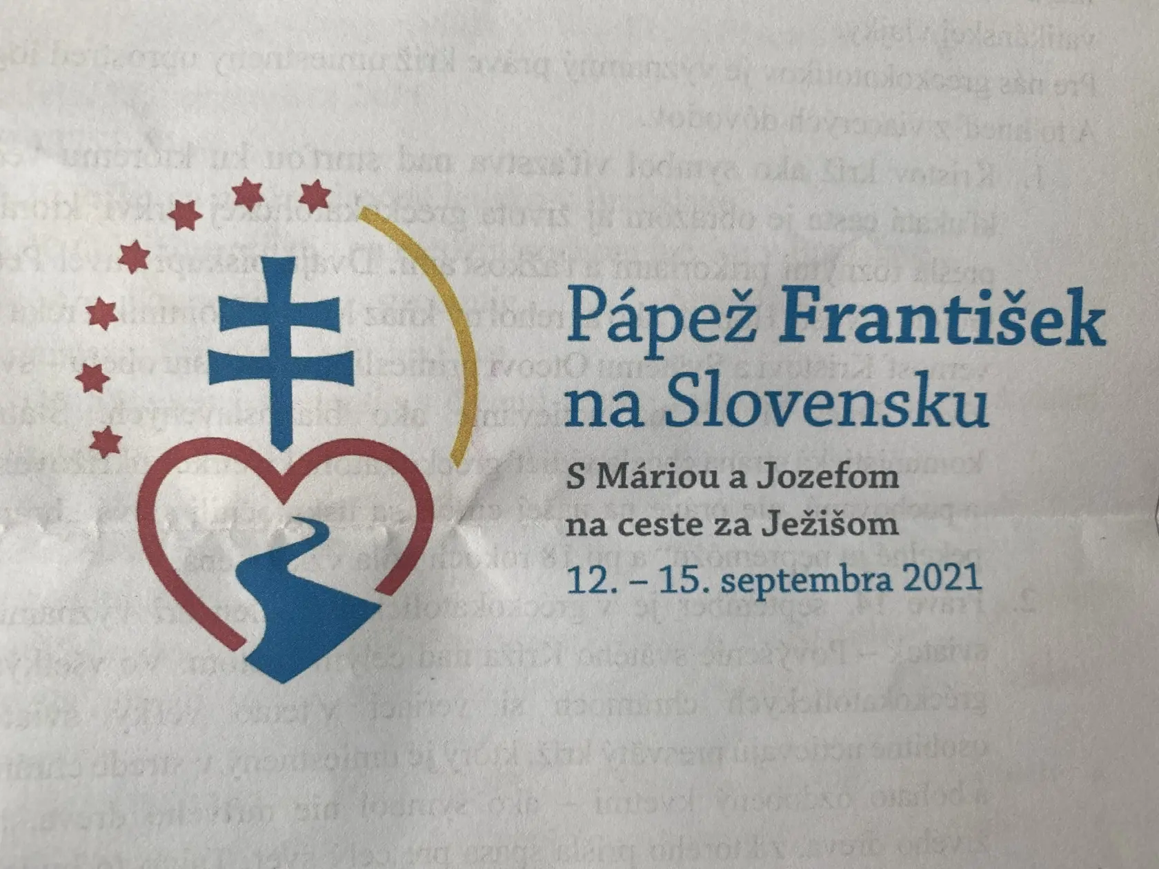 Logo a motto pápežskej návštevy na Slovensku.