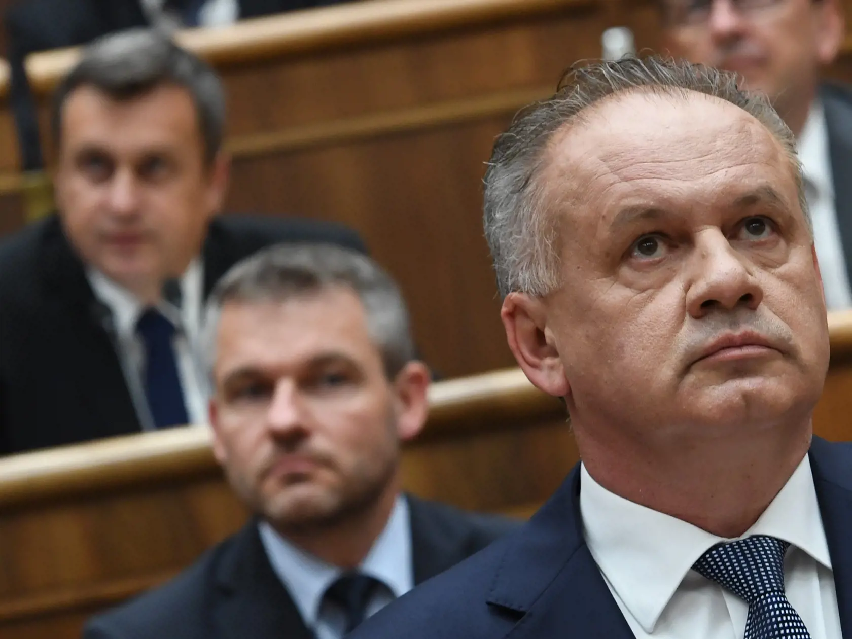 Na snímke prezident Slovenskej republiky Andrej Kiska (v popredí) vystupuje so správou o stave Slovenskej republiky v pléne Národnej rady SR.