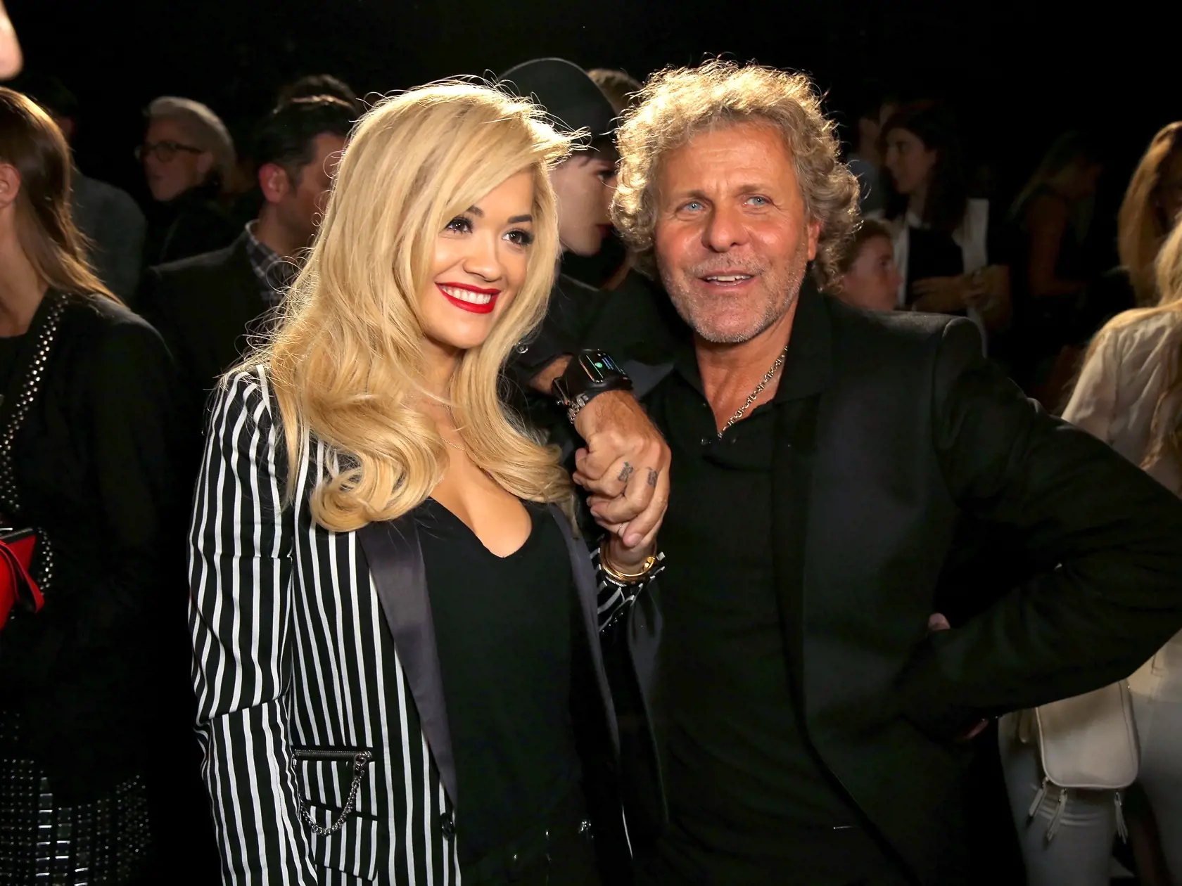 Rita Ora and Italian fashion entrepreneur Renzo Rosso.