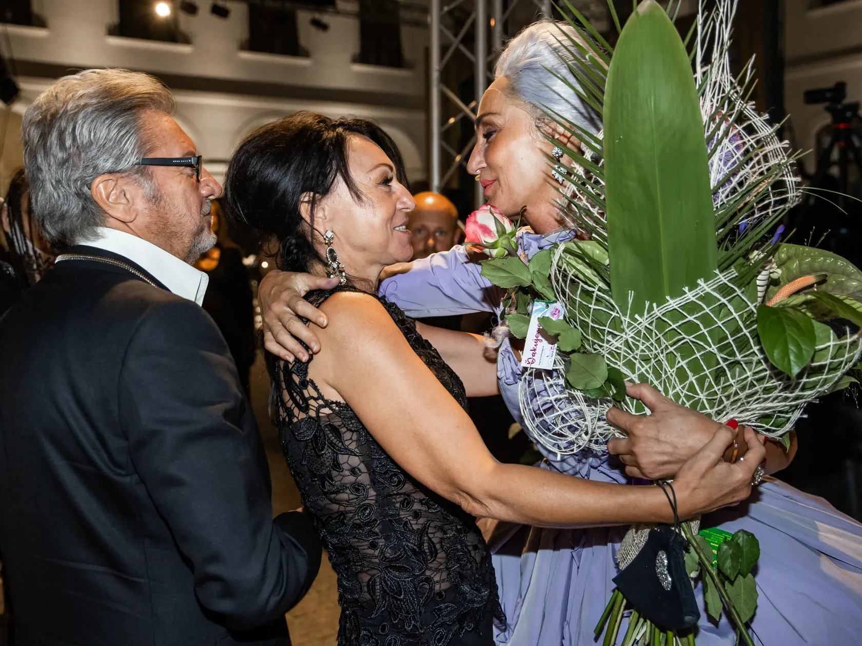 Derniéra divadelného predstavenia Mária Terézia na Bratislavskom hrade. Na snímke je Sisa Lelkes Sklovská a Juraj Lelkes.