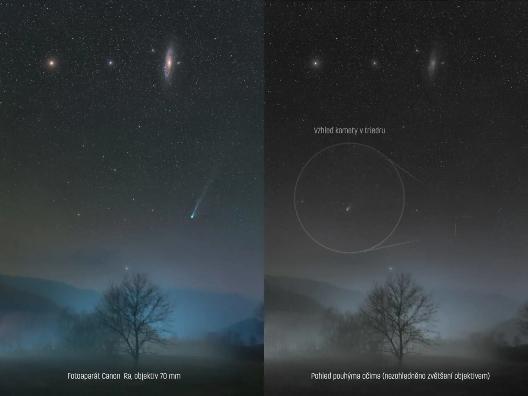 Americký Národný úrad pre letectvo a vesmír (NASA) publikoval ako prestížnu astronomickú snímku fotografiu s názvom Comet Pons-Brooks in Northern Spring, ktorá vznikla na Slovensku. Informoval o tom autor fotografie, astronóm Petr Horálek z Fyzikálneho ústavu v Opave. Na snímke je zachytená kométa 12P/Pons-Brooks a galaxia v Andromede z lúky neďaleko Revúcej.