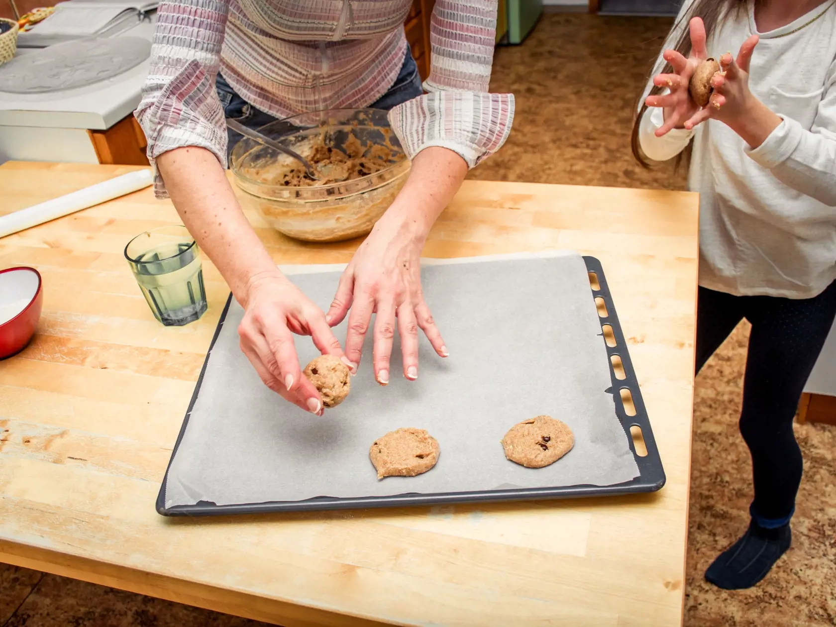 Elementary Aged Girl Making Delitious Cookies