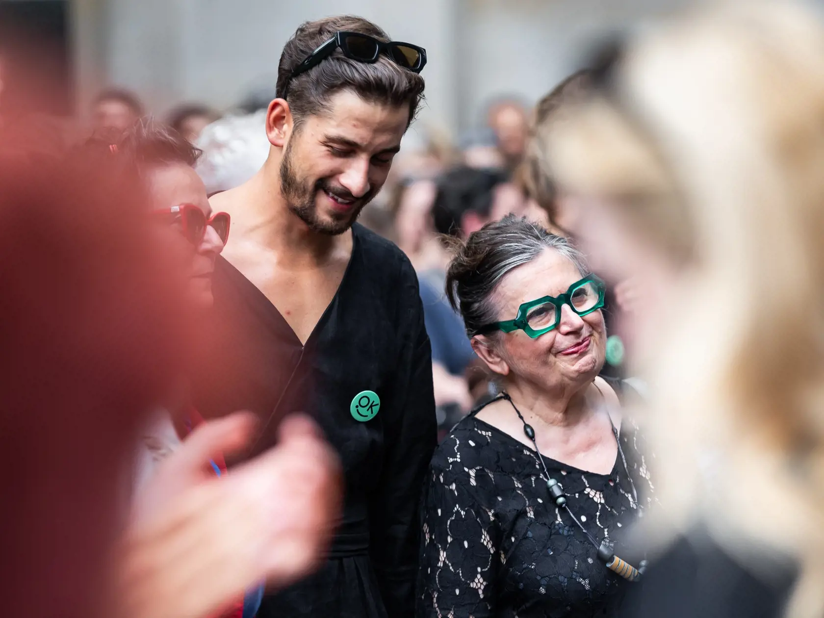 Protest proti krokom ministerstva kultúry v Bratislave. Na snímke Jakub Jablonský a Zuzana Kronerová.