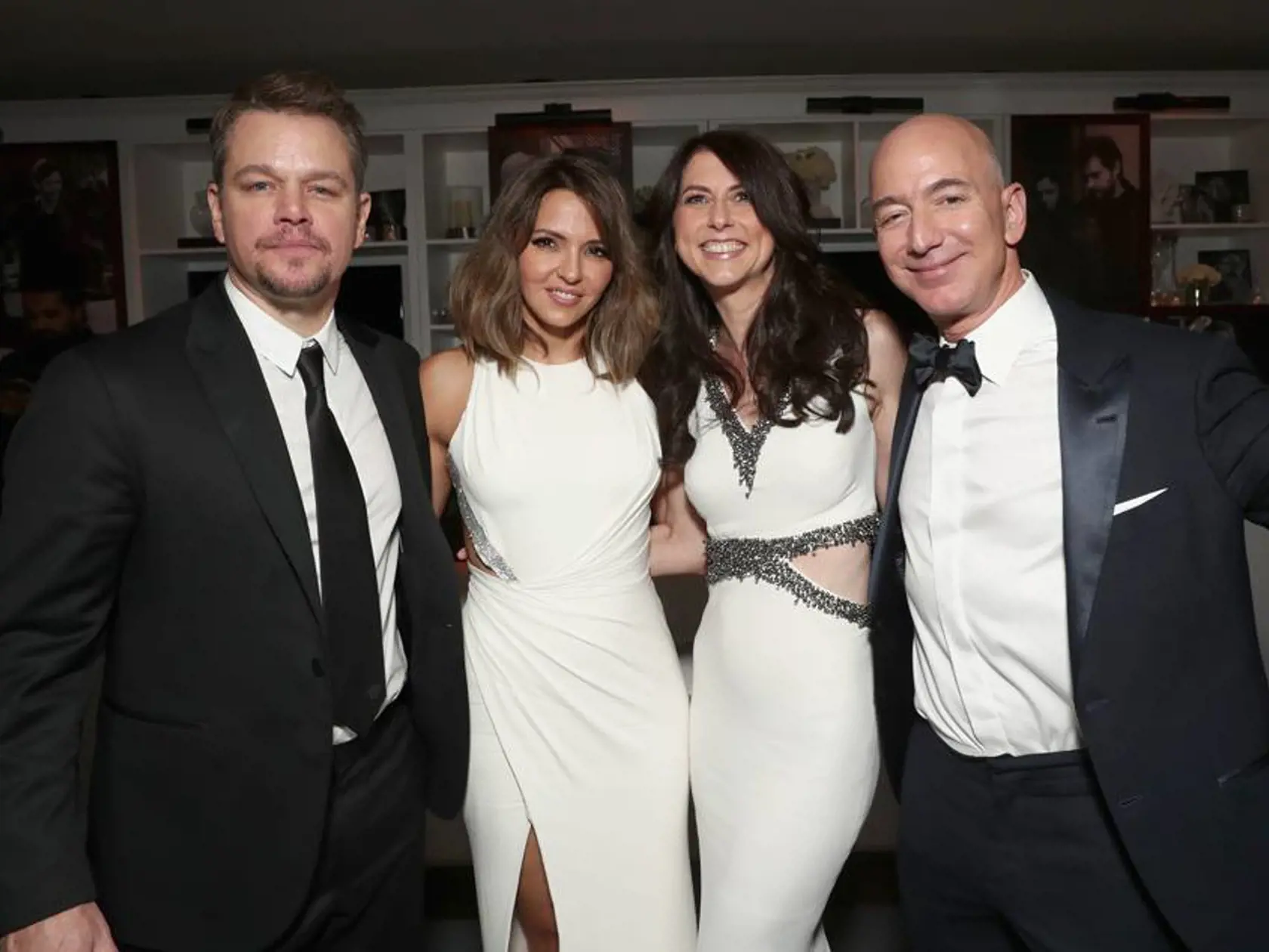 Matt Damon, Luciana Barroso, MacKenzie Bezos a Jeff Bezos