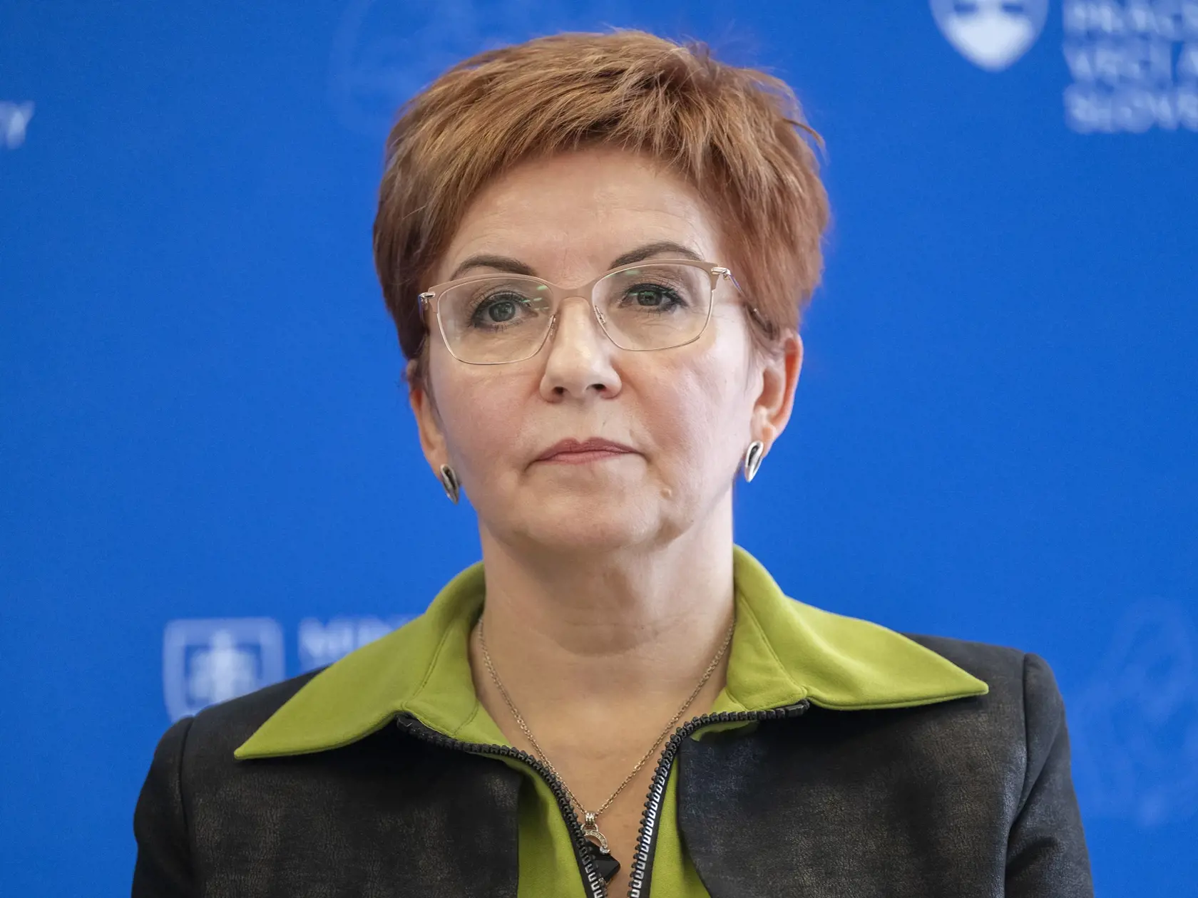 Na snímke riaditeľka sekcie služieb zamestnanosti Katarína Dubovanová počas tlačovej konferencie na tému "Predstavenie veľkého projektu na zamestnávanie ľudí za 300 miliónov eur" na pôde ministerstva práce, sociálnych vecí a rodiny SR 14. marca 2024 v Bratislave. FOTO TASR - Martin Baumann