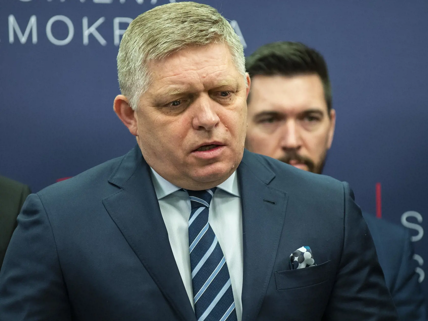 Na snímke predseda strany Smer-SD Robert Fico počas tlačovej konferencie k výsledkom referenda 22. januára 2023 v Bratislave.