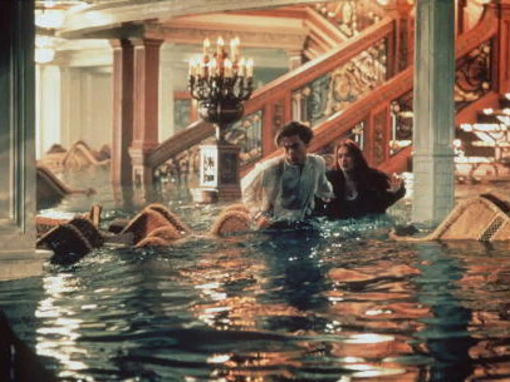 377241 01: 1997 Leonardo DiCaprio and Kate Winslet in James Cameron's "Titanic."