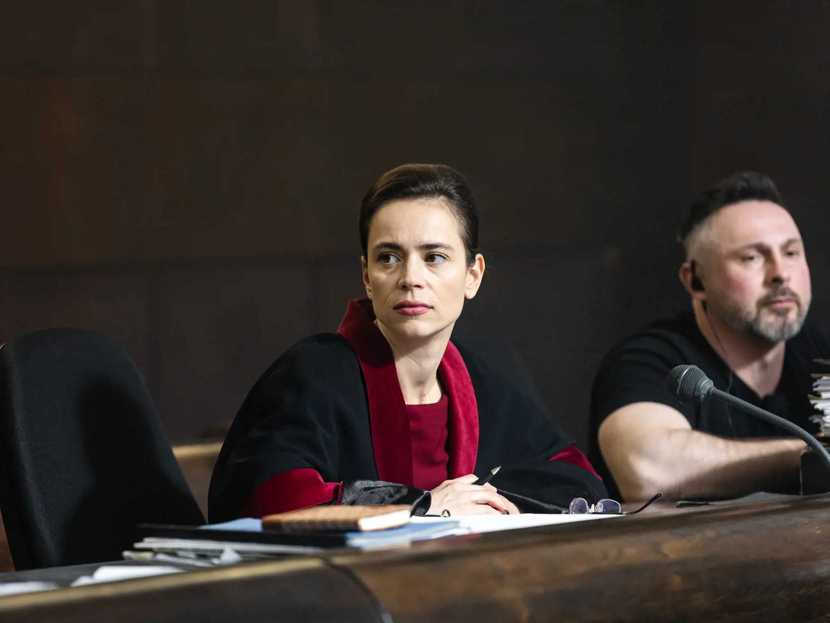 Posledný natáčací deň filmu o Mikulášovi Černákovi MIKI v bratislavskom Justičnom paláci. Na snímke Gabriela Marcinková.