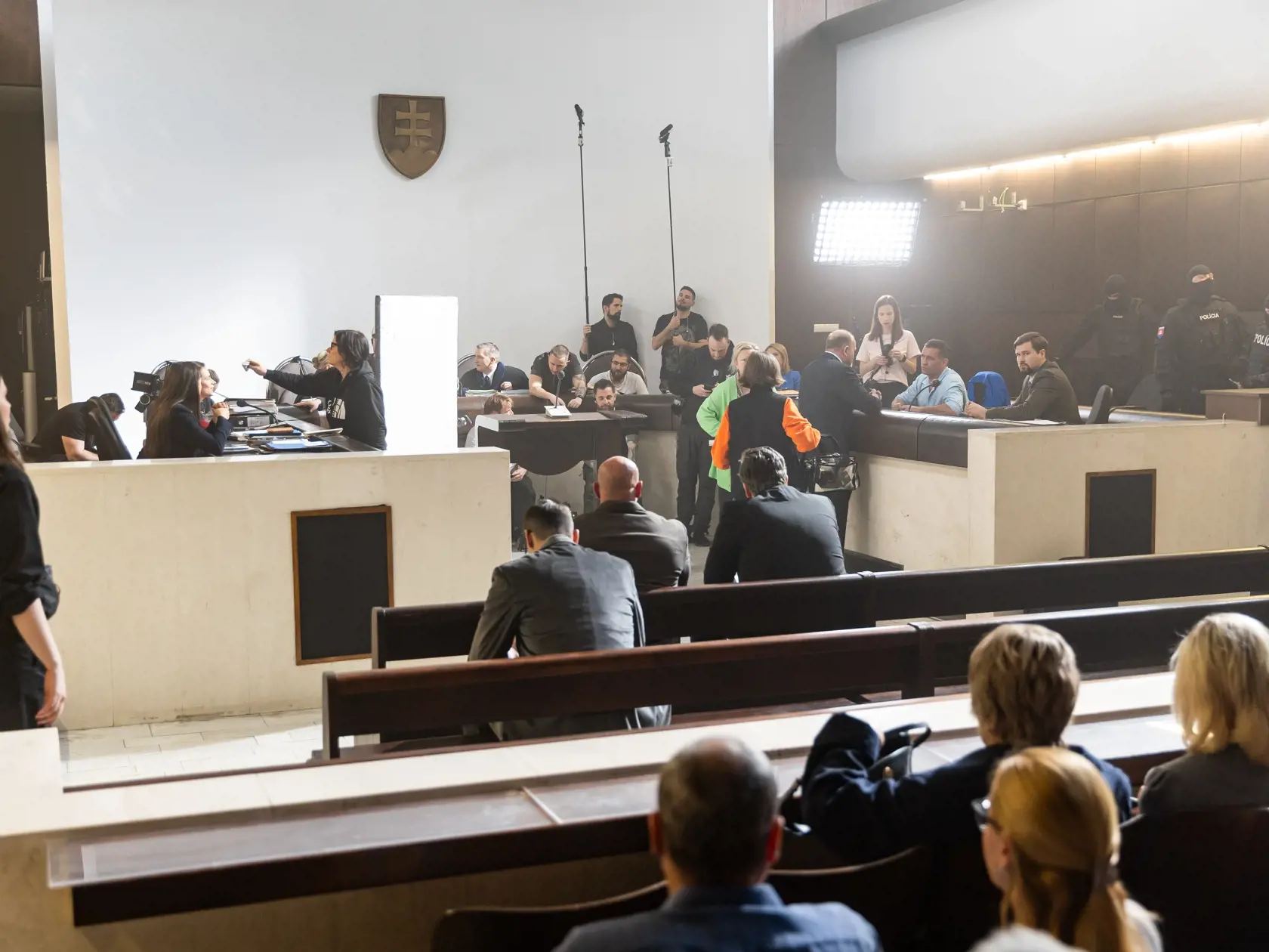 Posledný natáčací deň filmu o Mikulášovi Černákovi MIKI v bratislavskom Justičnom paláci.
