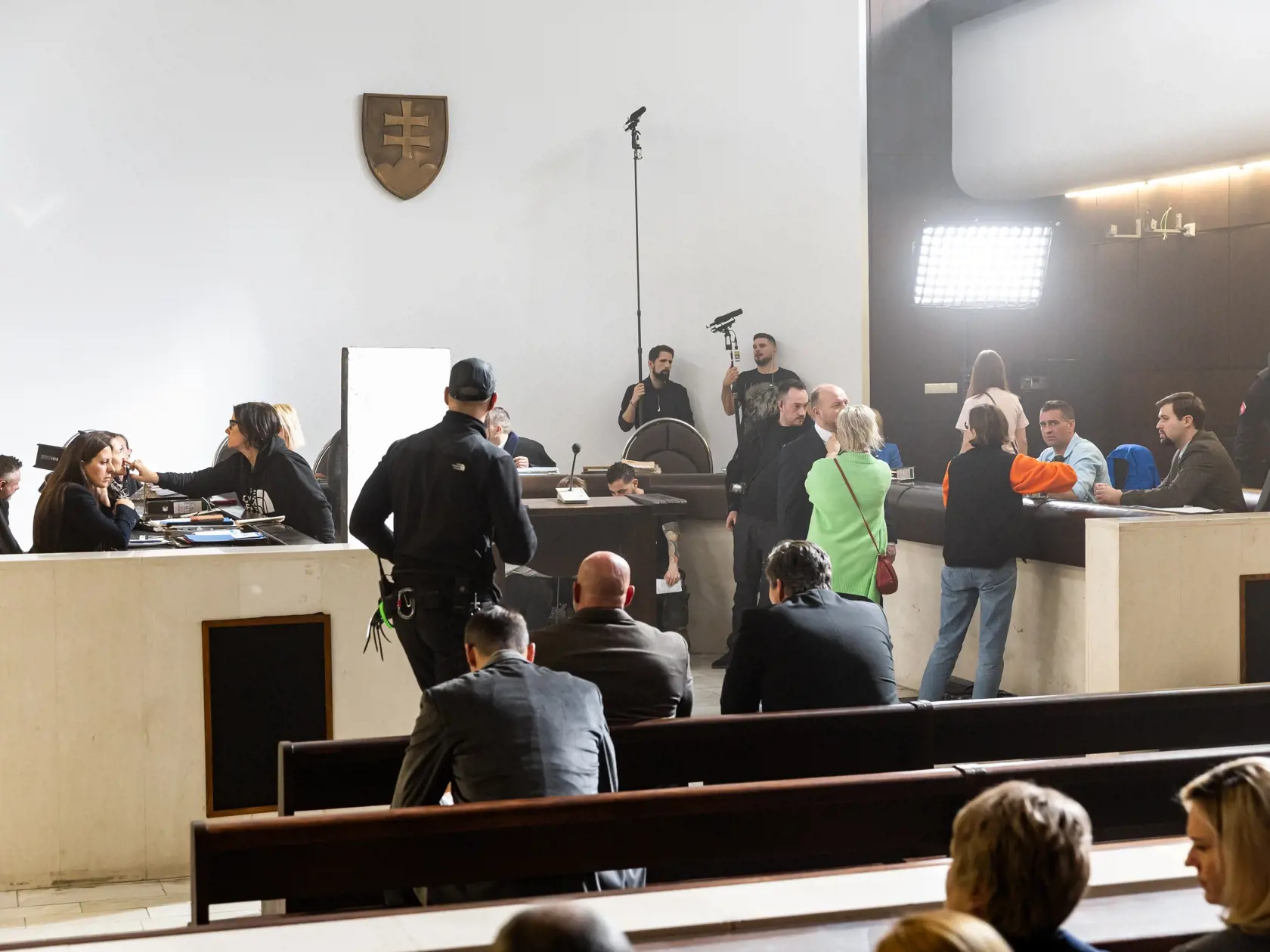 Posledný natáčací deň filmu o Mikulášovi Černákovi MIKI v bratislavskom Justičnom paláci.