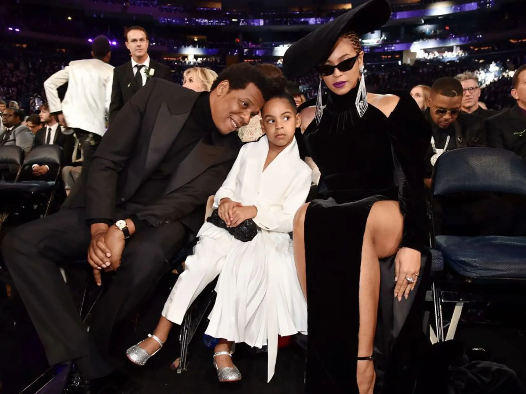 Jay Z, Blue Ivy Carter and Beyoncé Knowles